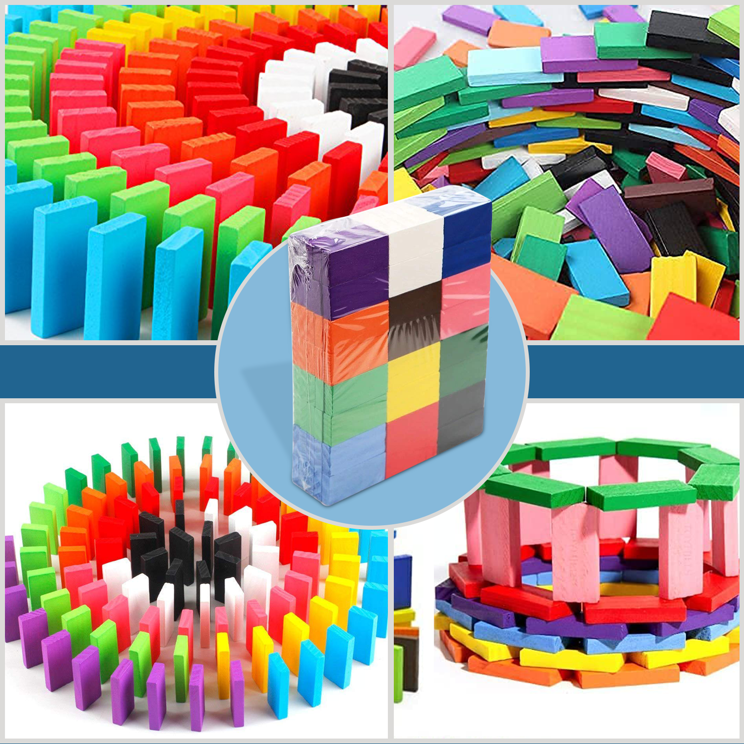 NHR 72-Piece Plastic Domino Set with 1 Dice
