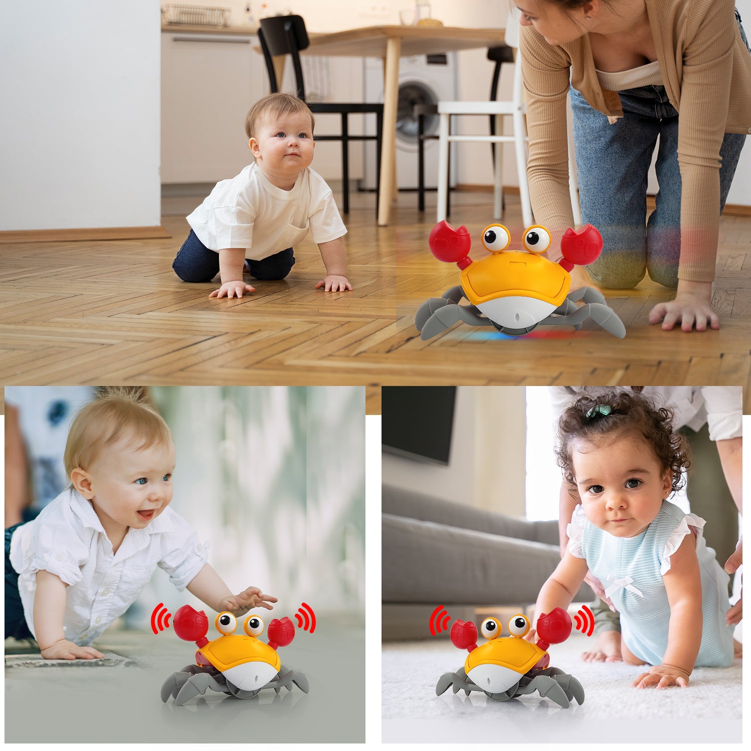 NHR Crawling Crab Baby Musical Kids Toy with LED Lights & Rechargeable Battery | Interactive Early Learning and Entertainment Toys for Kids Toddlers & Infants(Blue)