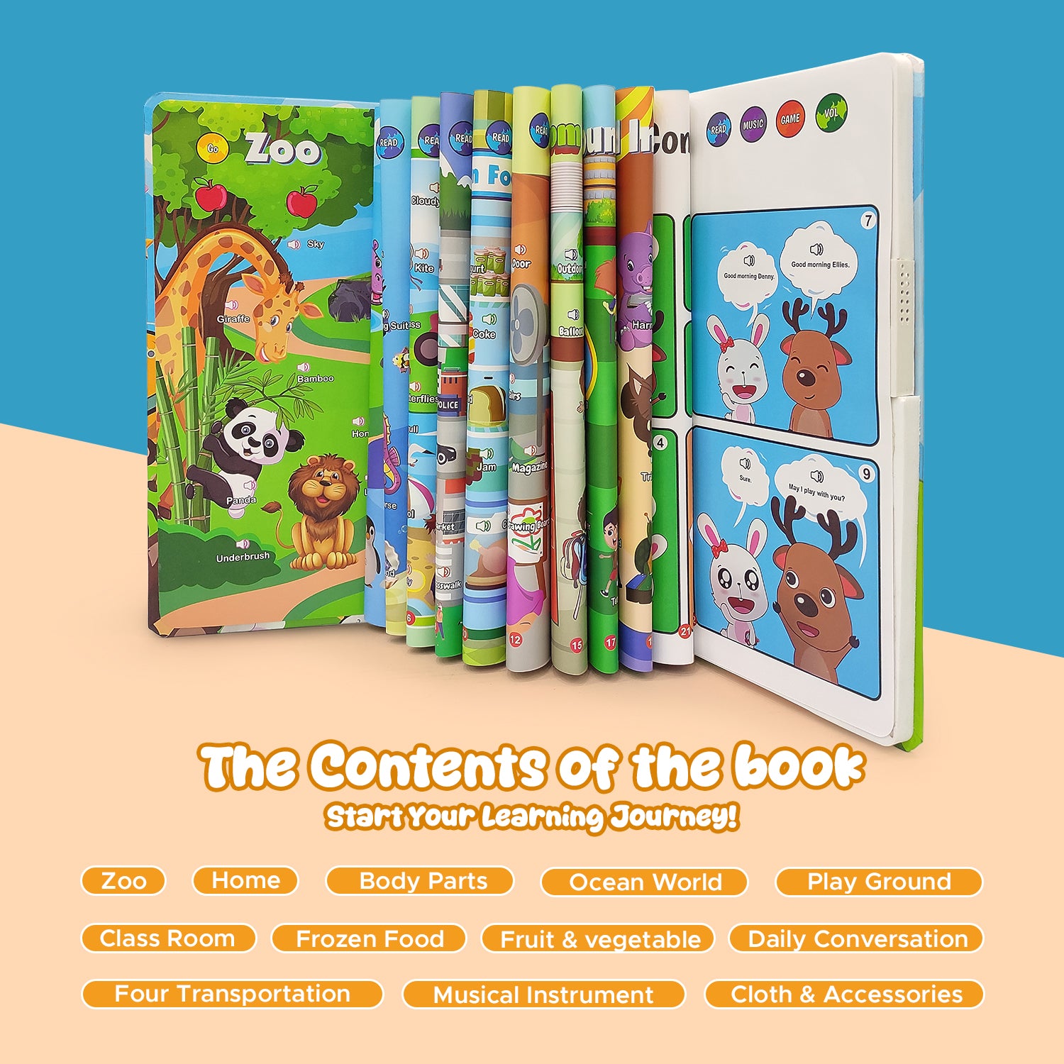 NHR Learn & Play Interactive Musical English Educational Learning Book for 2 Year+ (Multicolor)