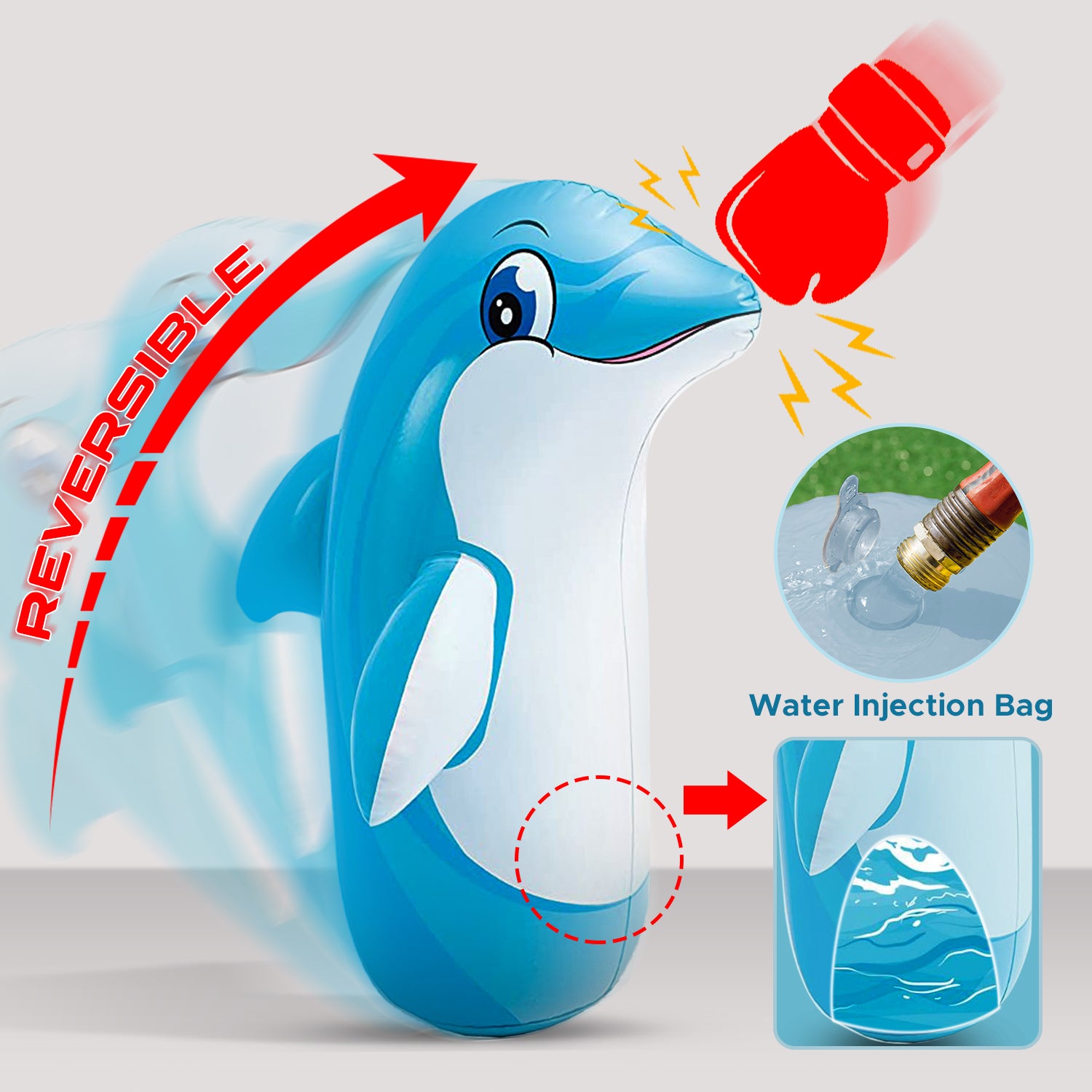 NHR Hit Me Inflated Toy for Kids Inflatable Water Filled Base (in Different Styles)