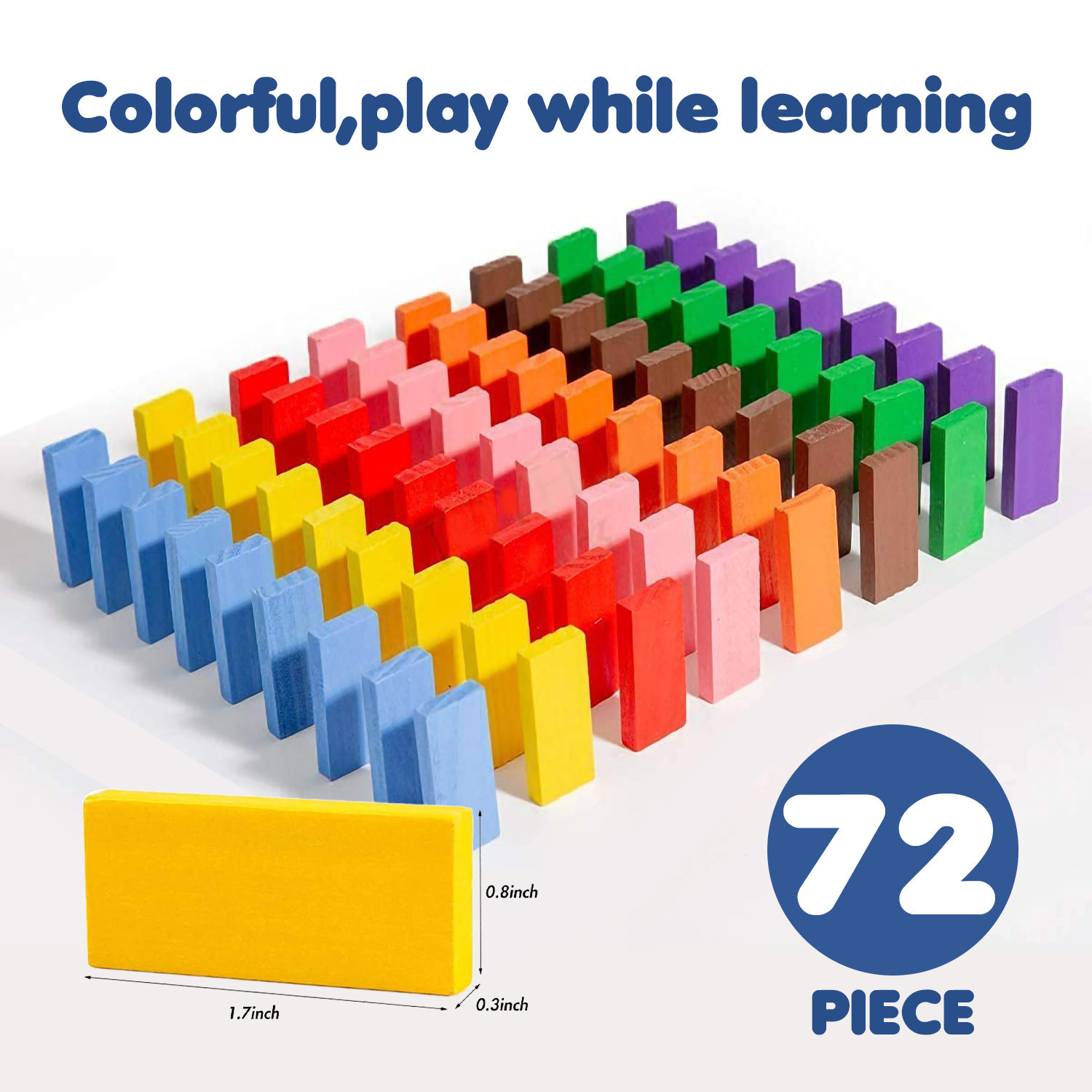 NHR 72-Piece Plastic Domino Set with 1 Dice