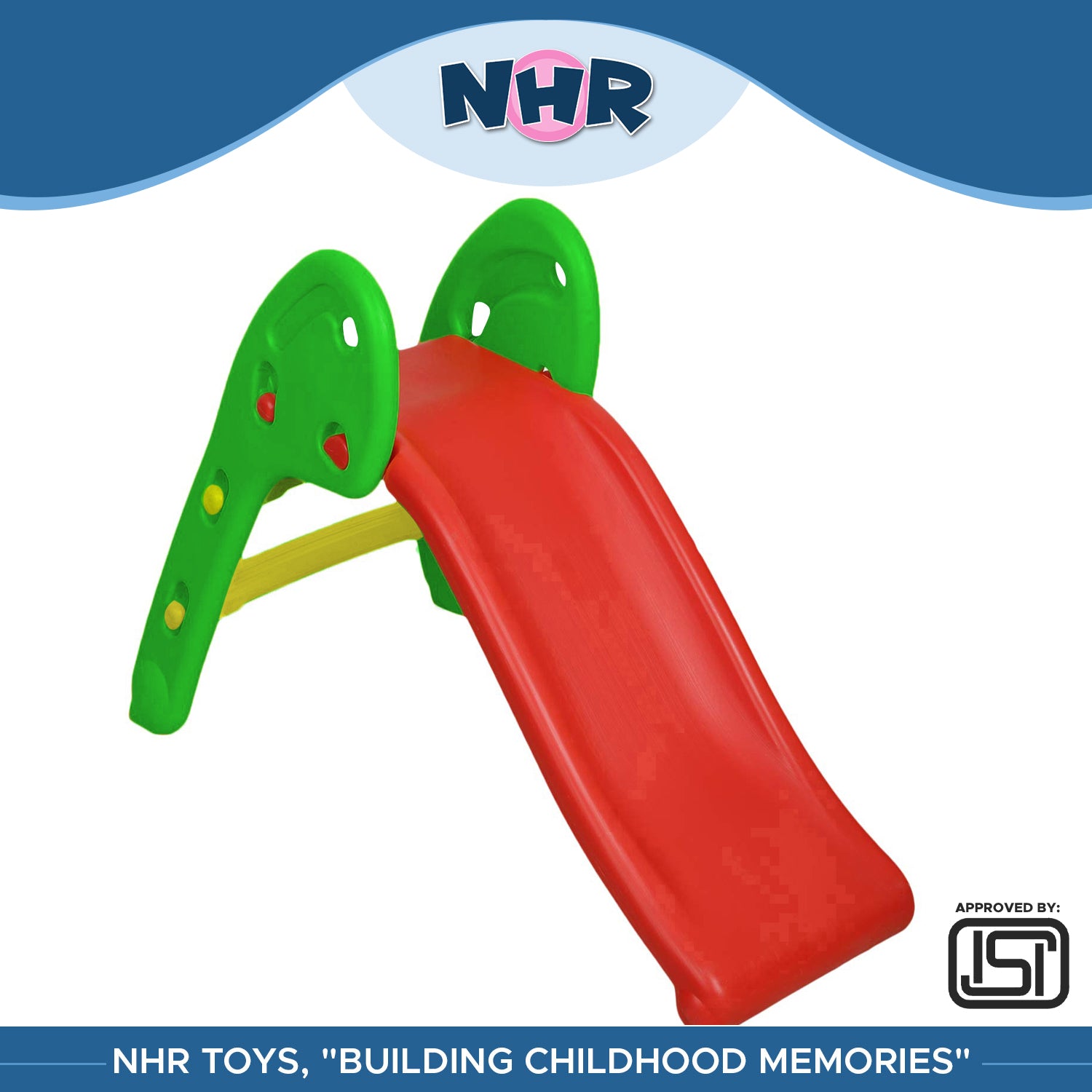 NHR Garden Slide for Kids - Foldable Slider with Tom & jerry Carton - Perfect Slides, Toys for Home, Indoor or Outdoor (1 to 5 Years, Blue)