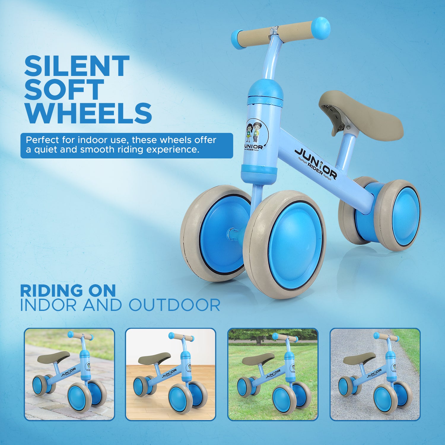 NHR Baby Mini Ride On Manual Push Bike for 12-36 Months (Choose Any Color)