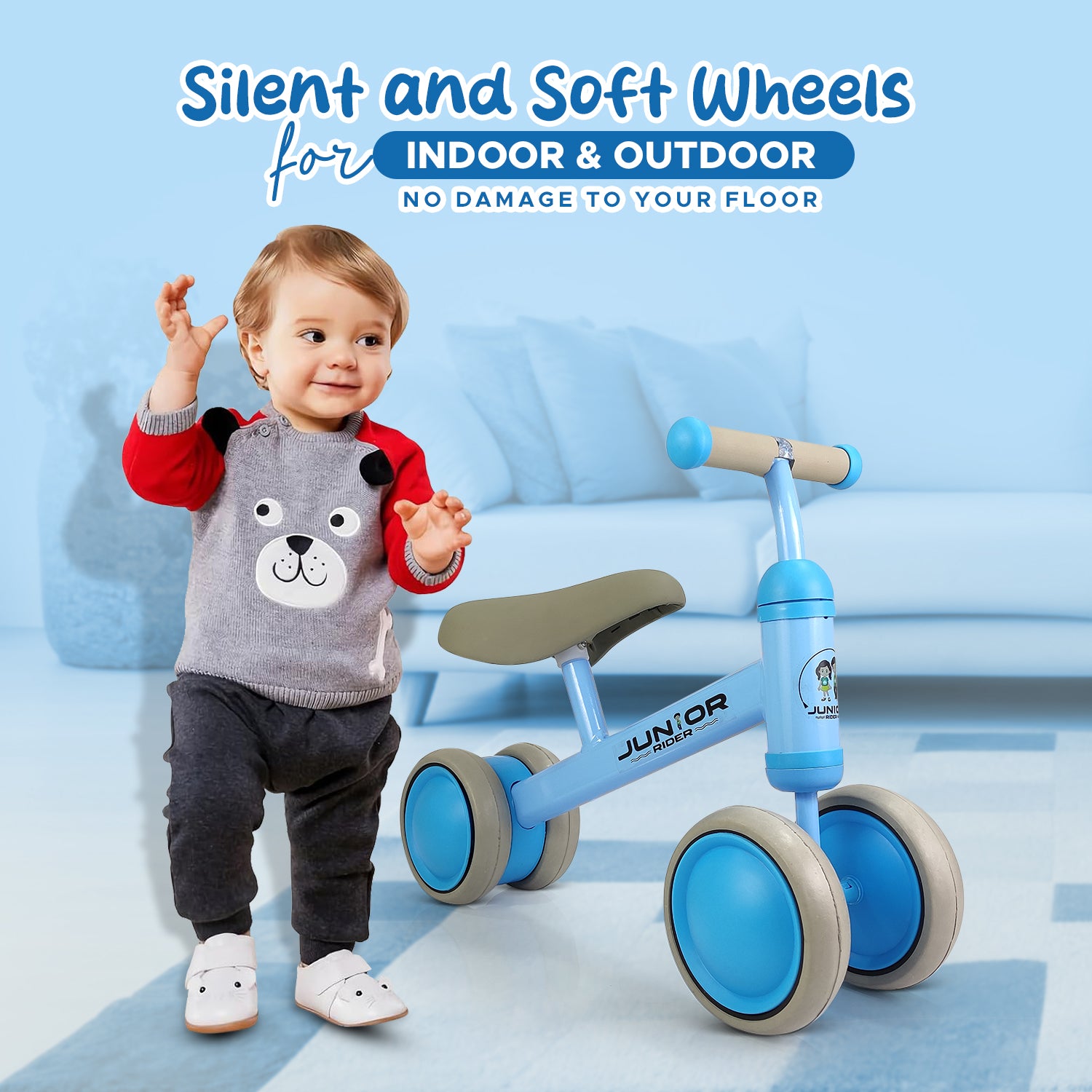 NHR Baby Mini Ride On Manual Push Bike for 12-36 Months (Choose Any Color)
