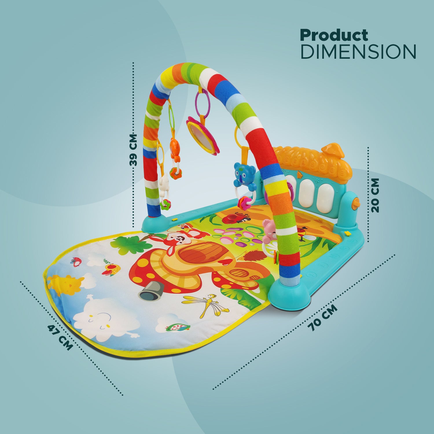 NHR Kick & Play Musical Keyboard Mat Piano, Baby Play Mat Gym & Fitness Rack