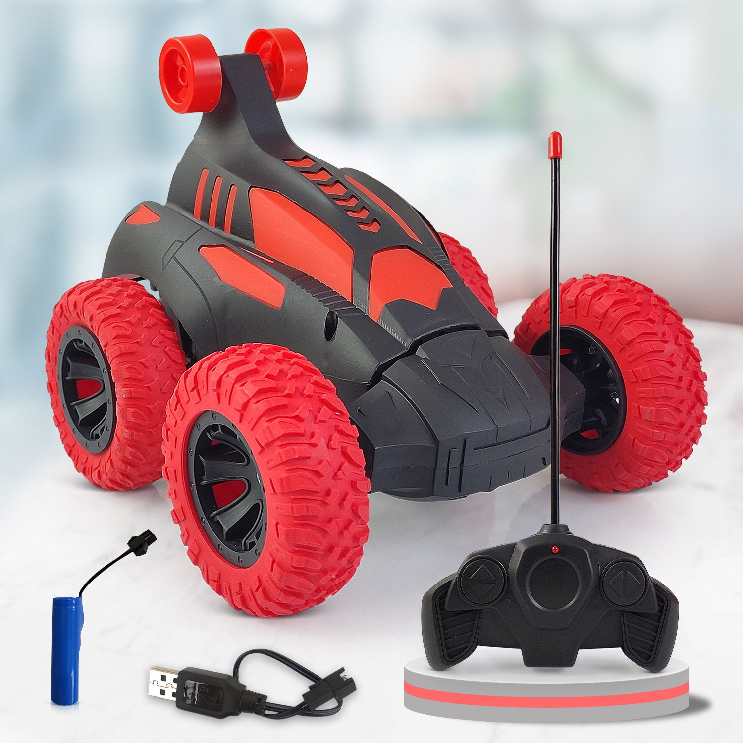 NHR High Performance 360° Twisting Rechargeable Remote Control Stunt Car For Kids 3+ Years
