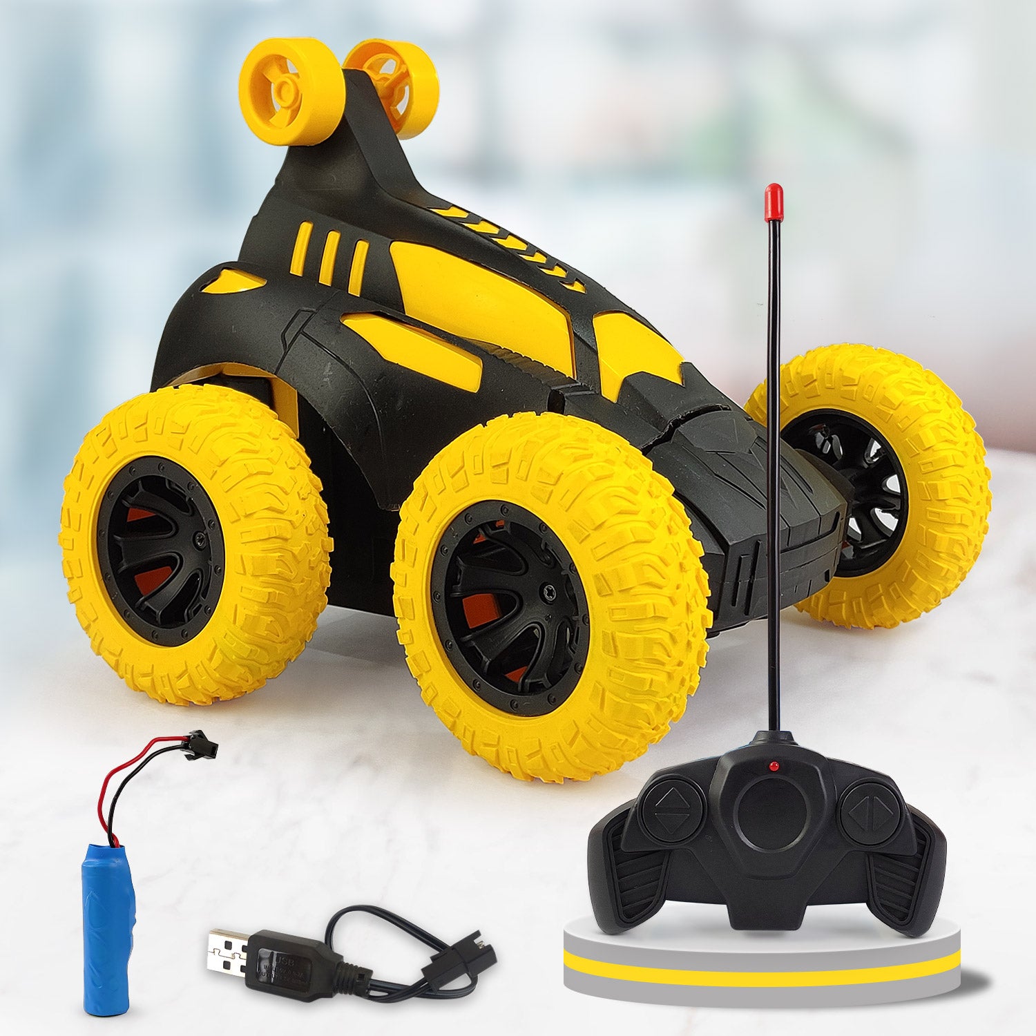 NHR High Performance 360° Twisting Rechargeable Remote Control Stunt Car For Kids 3+ Years