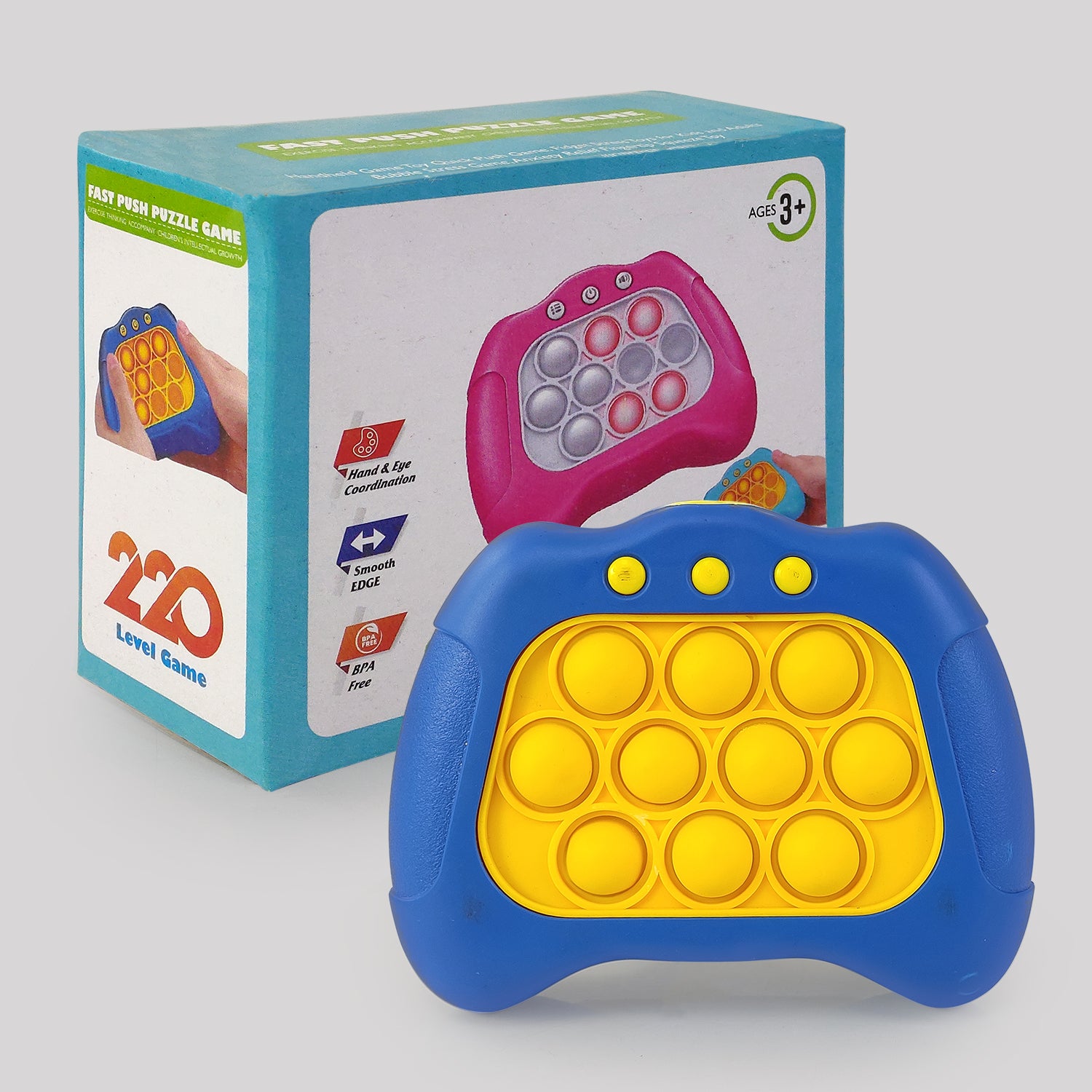 NHR Fast Push Pop It Game Toy with Light & Sound for Kids (choose any colour)