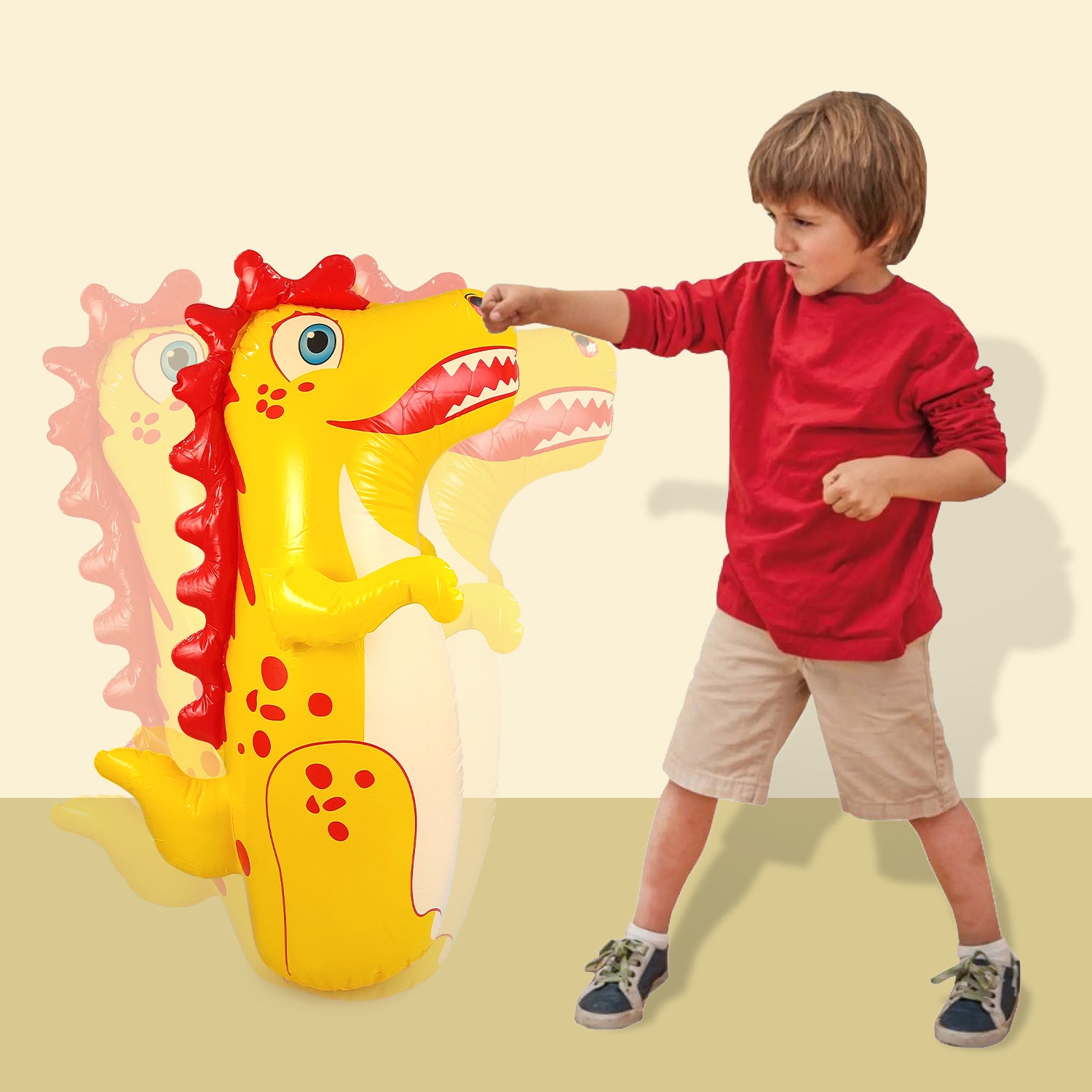 NHR 3-D Punching Hit Me Bag For Kids | Inflatable Toys Water Filled Base | Hit Me Toys For Kids 3+ Year