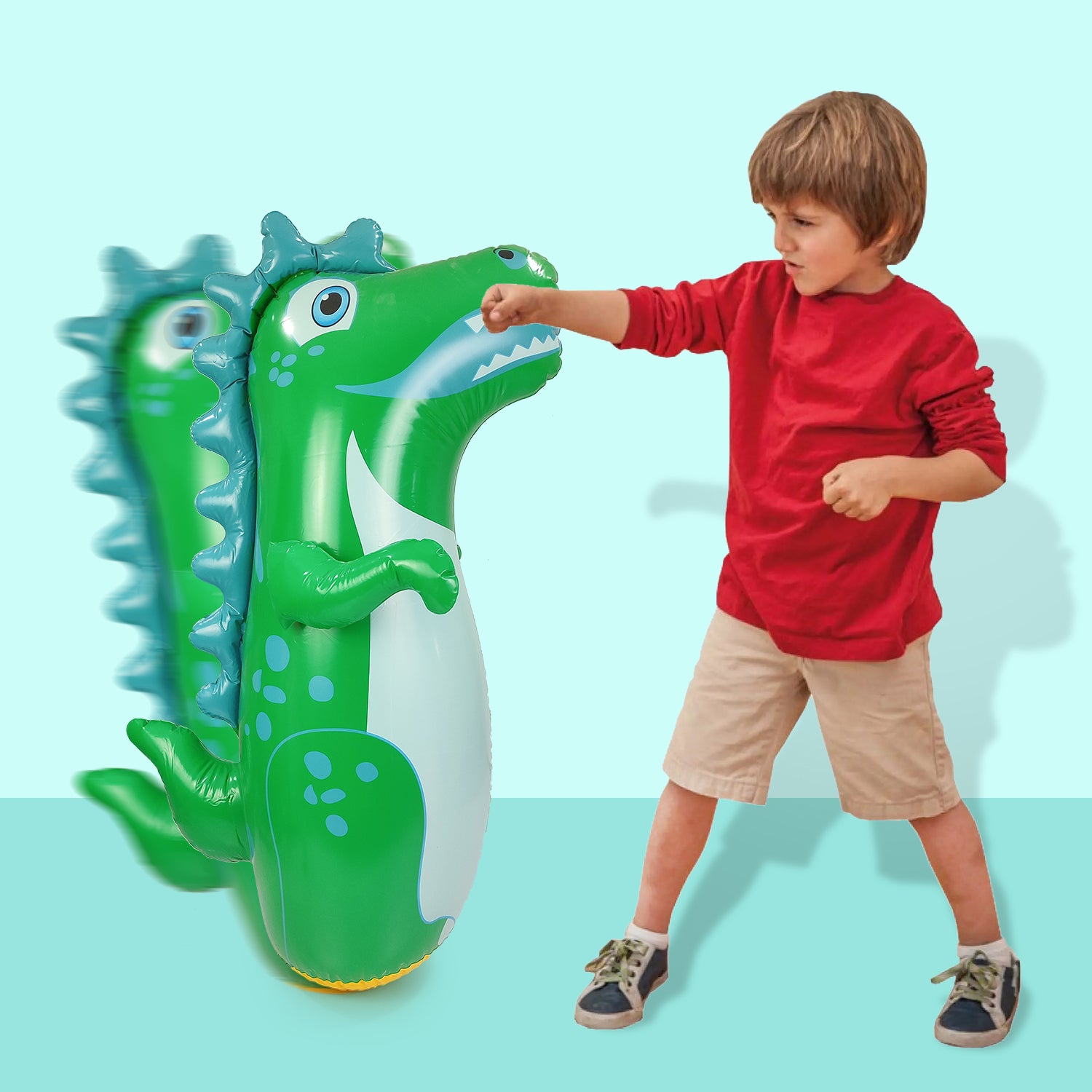 NHR Multicolor 3-D Punching Hit Me Bag For Kids | Inflatable Toys Water Filled Base | Hit Me Toys For Kids 3+ Year