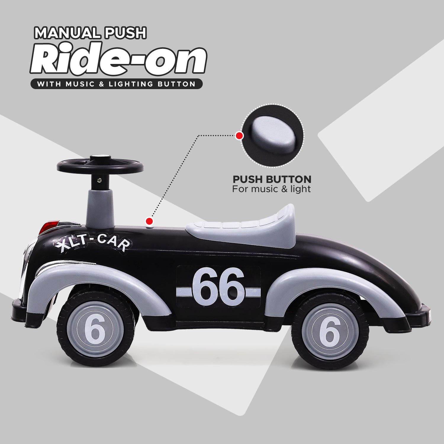 NHR Ride On Car for Kids With Music & Horn Steering | Push Car for Toddlers | Ride on for Kids 1+ Years