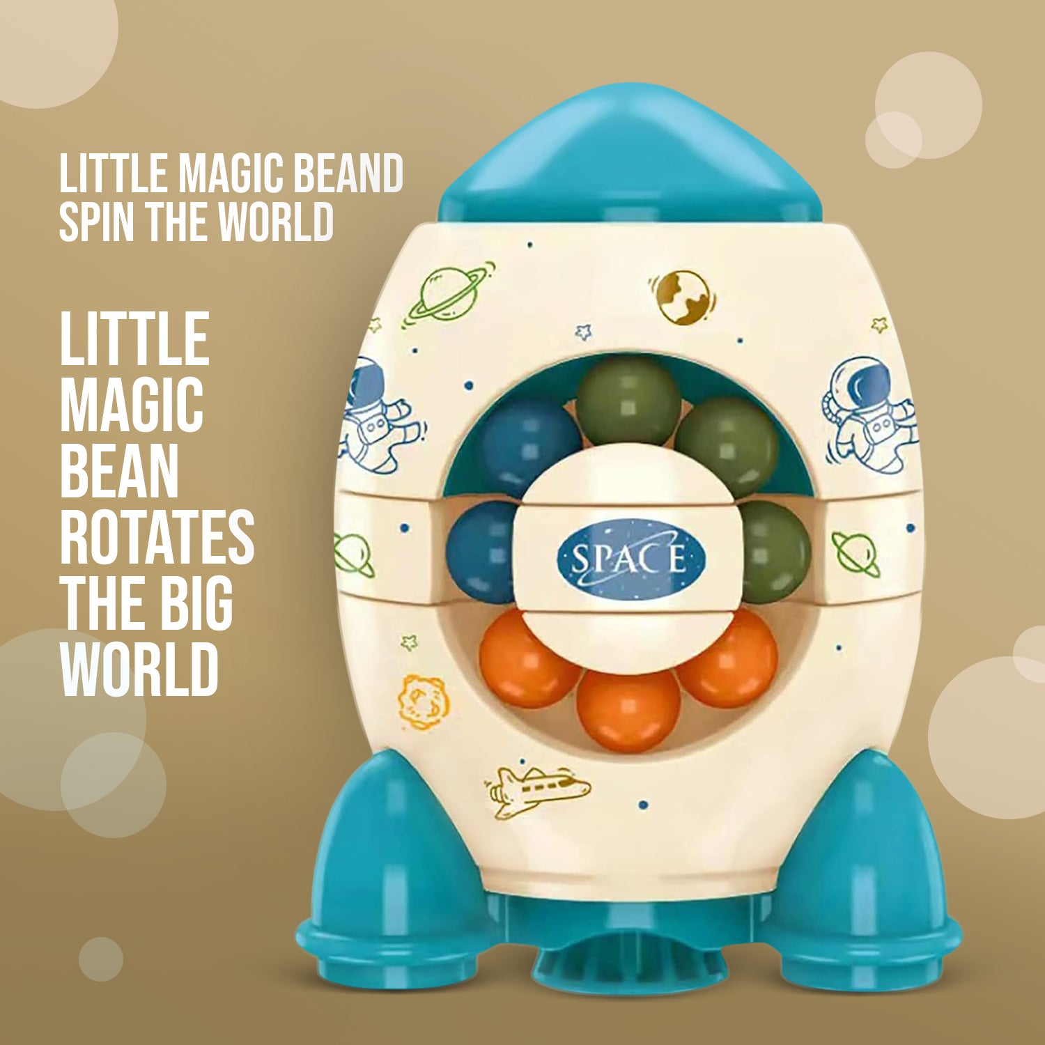NHR Rotating Magic Bean Toys Decompression Rotating Small Beads Magic Cube Toys for Kids Puzzle Educational Toys for 3 Years Old (Random Color)