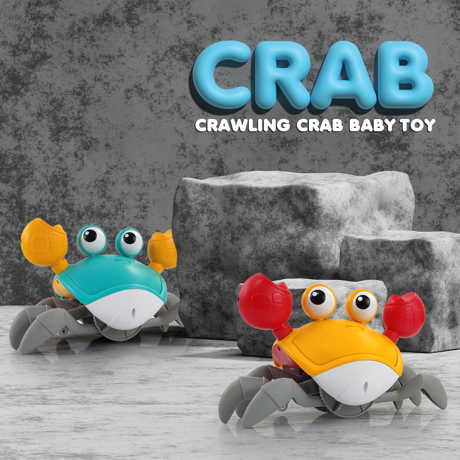 NHR Crawling Crab Baby Musical Kids Toy with LED Lights & Rechargeable Battery | Interactive Early Learning and Entertainment Toys for Kids Toddlers & Infants(Blue)