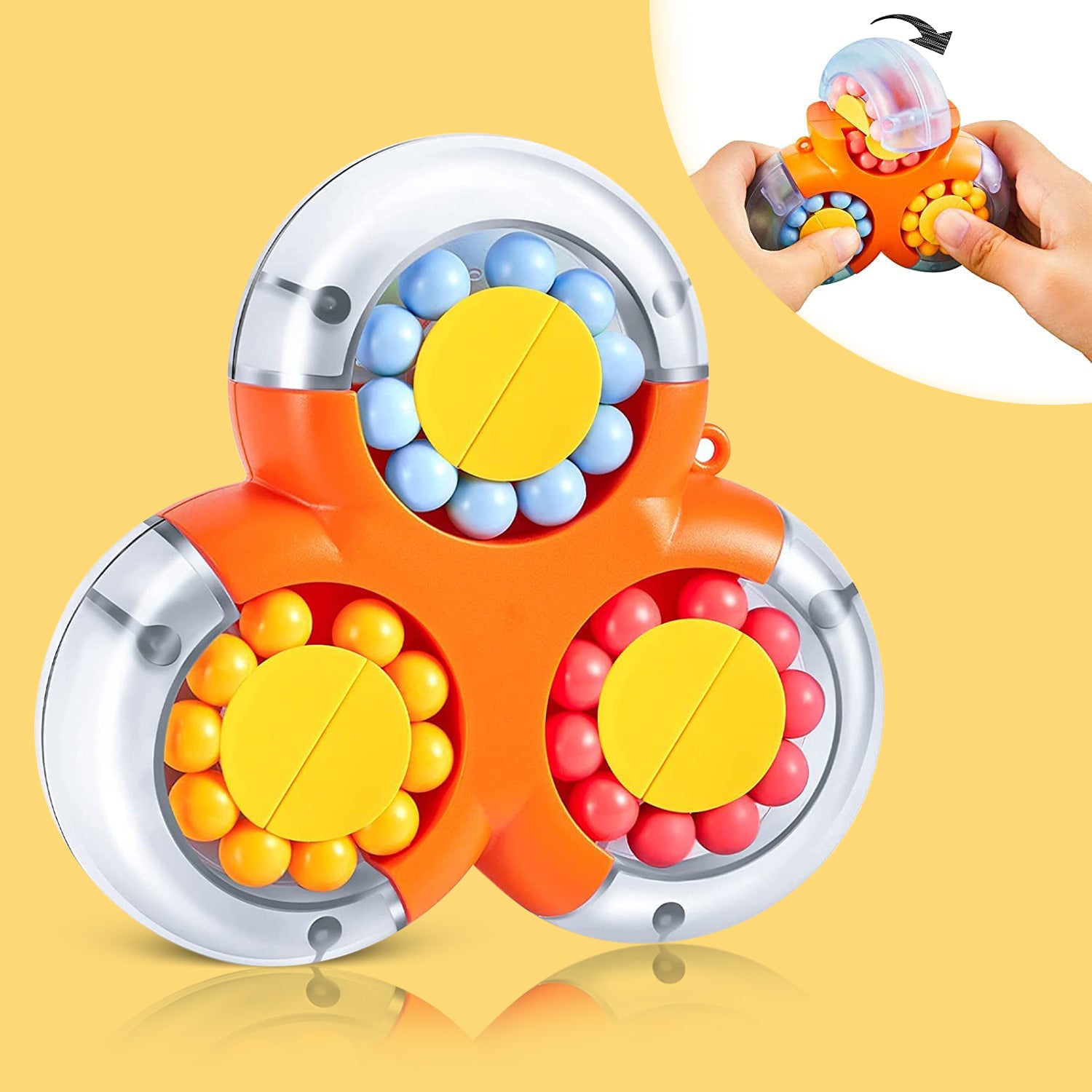 NHR Rotating Magic Bean Toys Decompression Rotating Small Beads Magic Cube Toys for Kids Puzzle Educational Toys for 3 Years Old (Random Color)