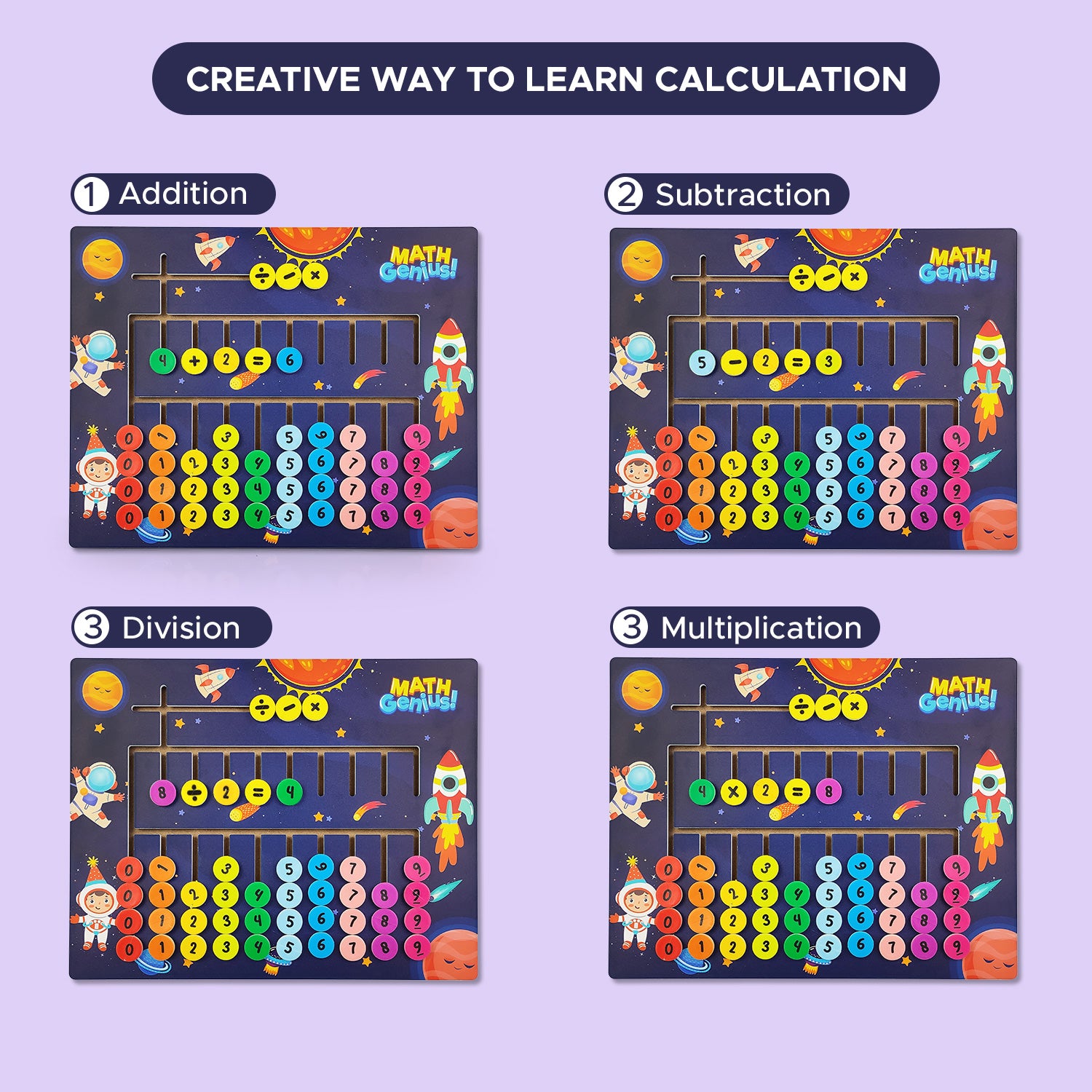 NHR 3D Learning Puzzle | Maze Tracing Math Calculator Board | Mathematical Number Calculation Board Game Learning Toy For Kids 1+ Year