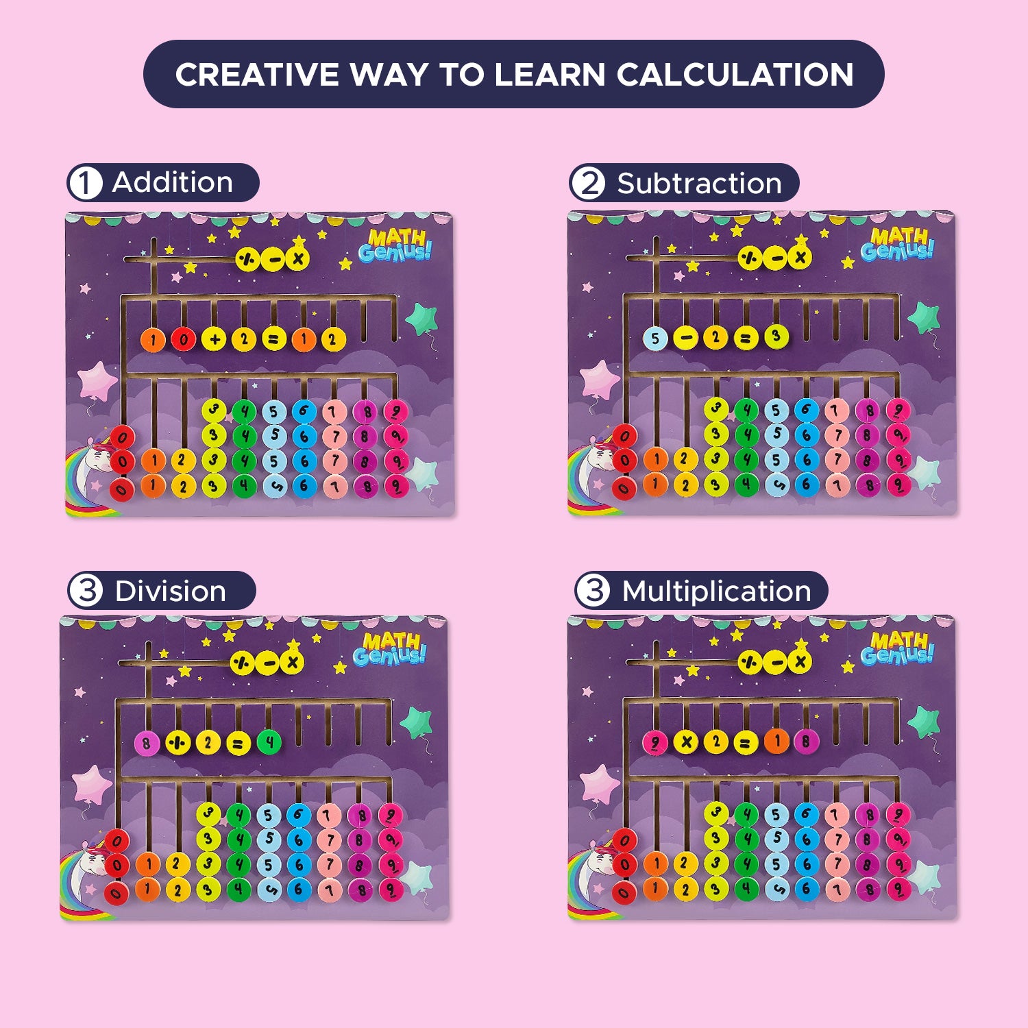 NHR 3D Learning Puzzle | Maze Tracing Math Calculator Board | Mathematical Number Calculation Board Game Learning Toy For Kids 1+ Year