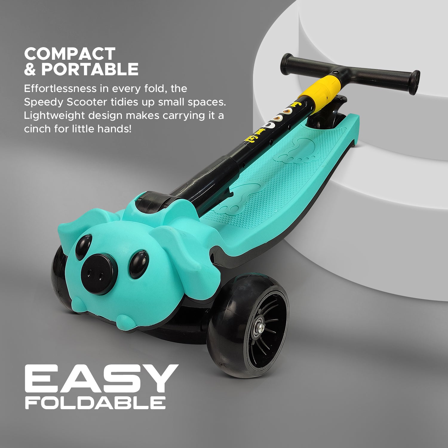 NHR Smart Kick Scooter With Adjustable Height & Foldable Scooter for Kids 3+ Years