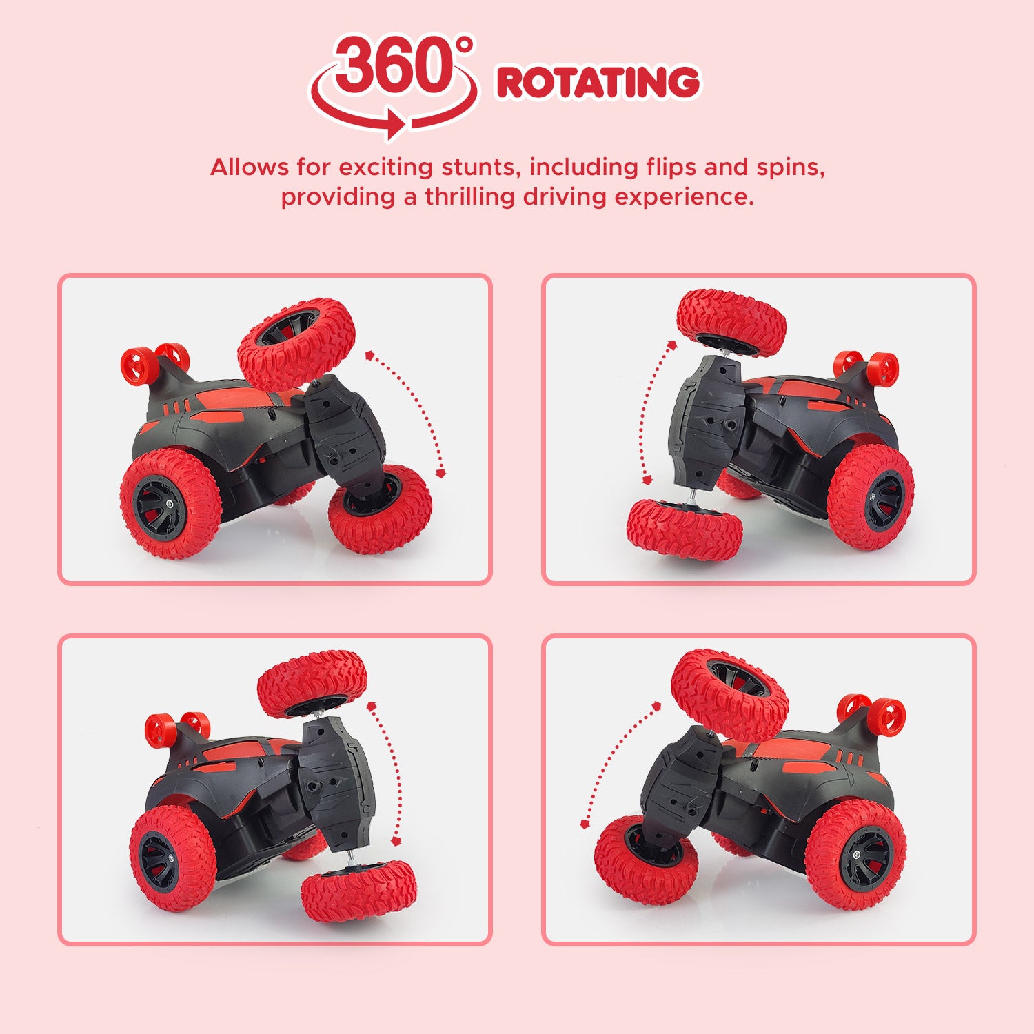 NHR High Performance 360° Twisting Rechargeable Remote Control Stunt Car For Kids 3+ Years