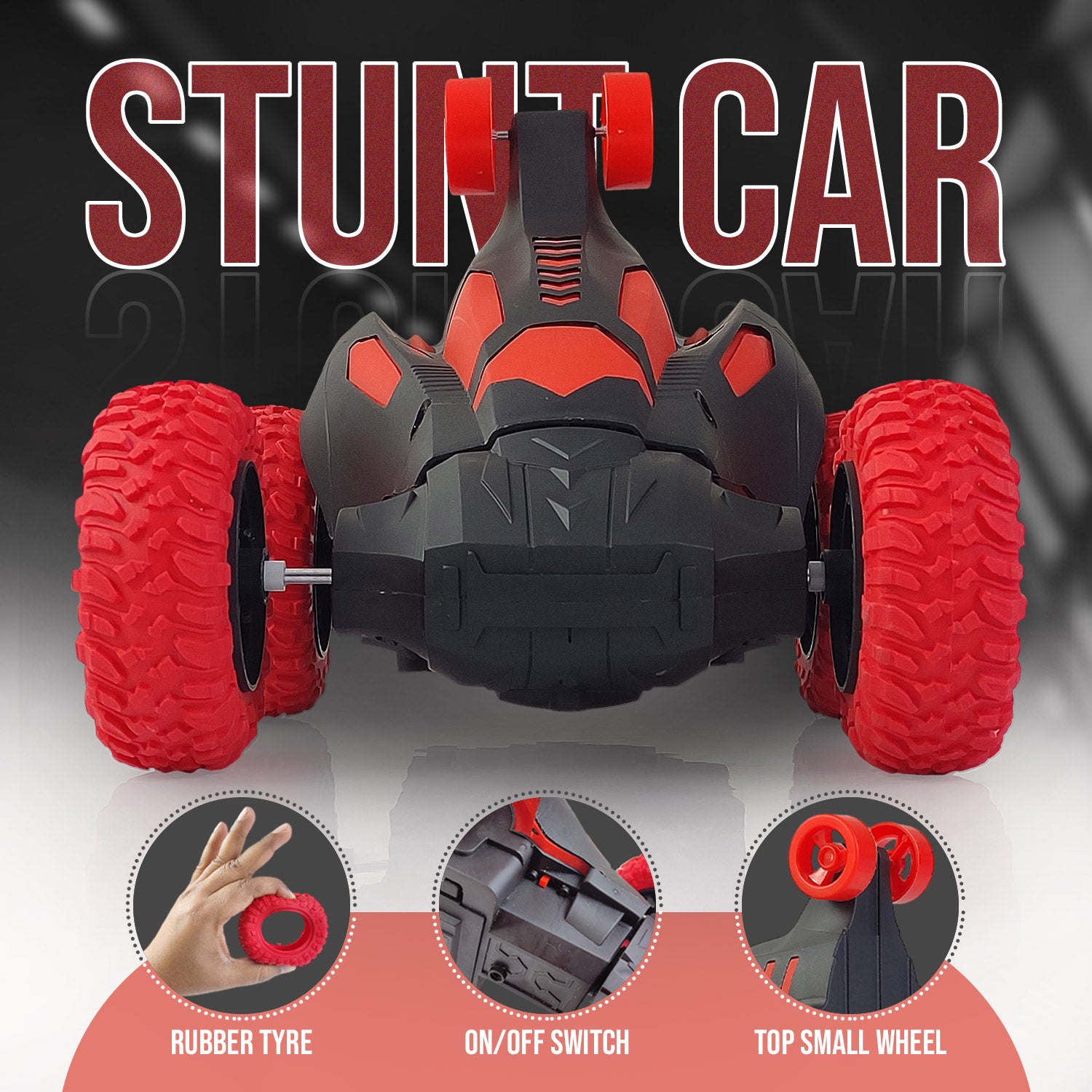 NHR High Performance 360° Twisting Rechargeable Remote Control Stunt Car For Kids 3+ Years