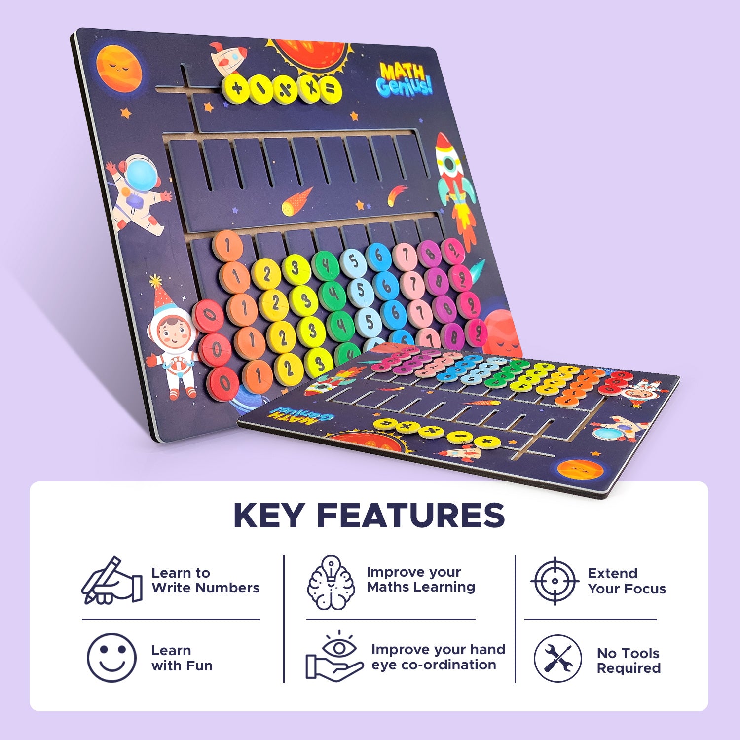 NHR 3D Learning Puzzle | Maze Tracing Math Calculator Board | Mathematical Number Calculation Board Game Learning Toy For Kids 1+ Year