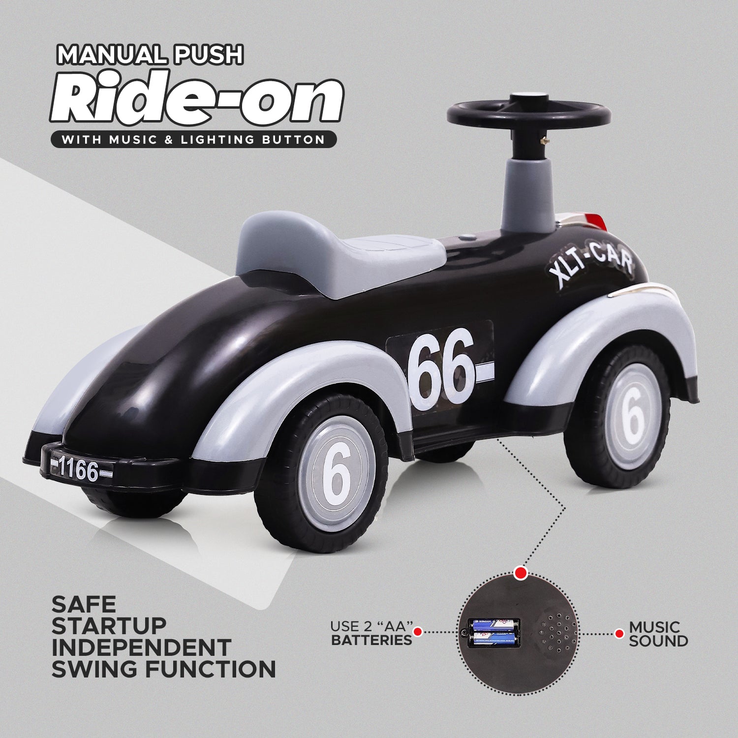 NHR Ride On Car for Kids With Music & Horn Steering | Push Car for Toddlers | Ride on for Kids 1+ Years