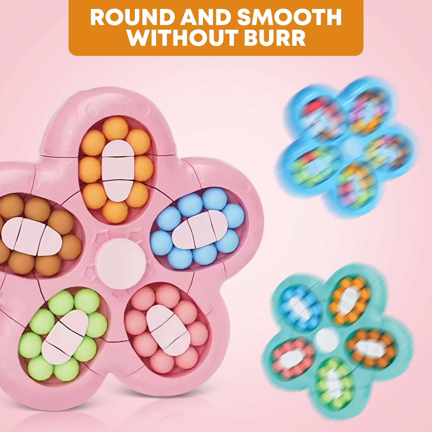 NHR Rotating Magic Bean Toys Decompression Rotating Small Beads Magic Cube Toys for Kids Puzzle Educational Toys for 3 Years Old (Random Color)