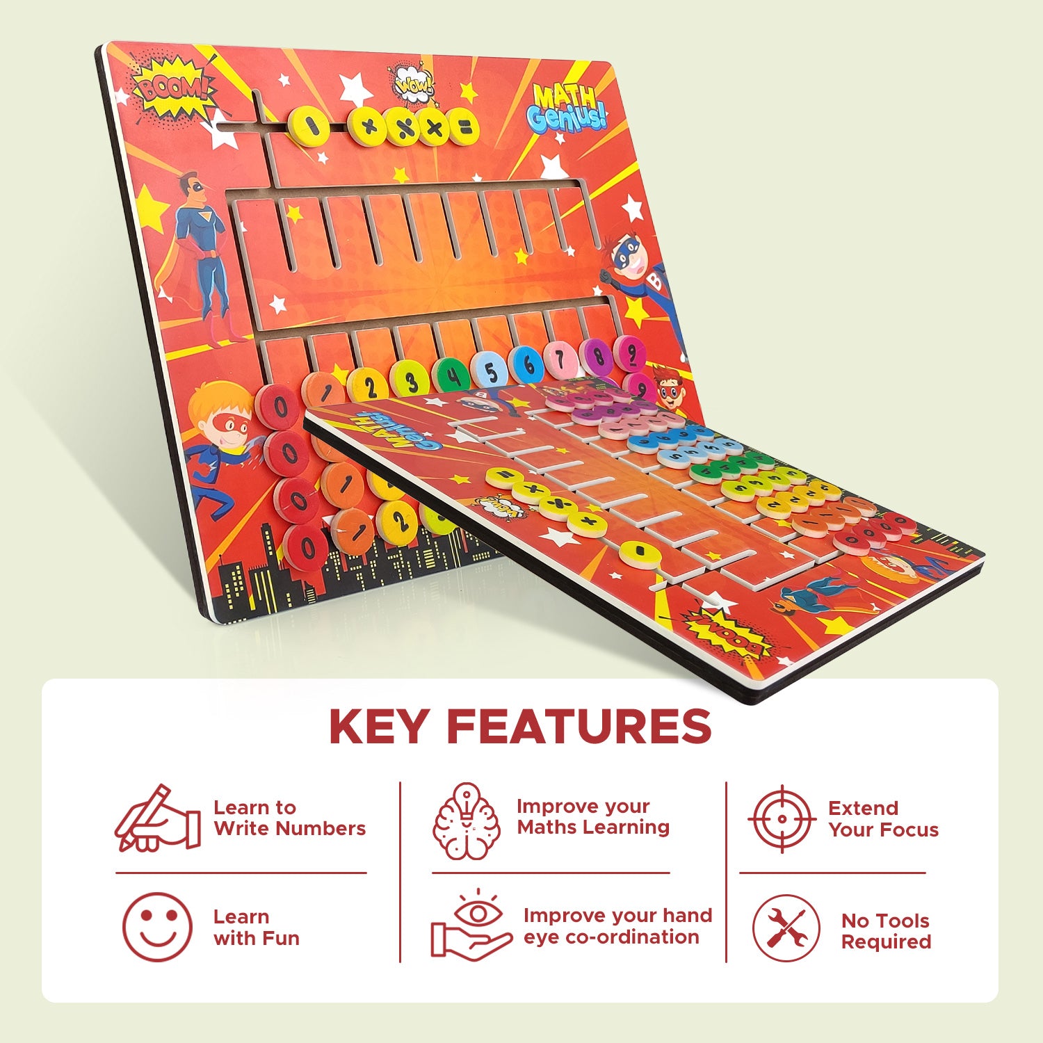 NHR 3D Learning Puzzle | Maze Tracing Math Calculator Board | Mathematical Number Calculation Board Game Learning Toy For Kids 1+ Year