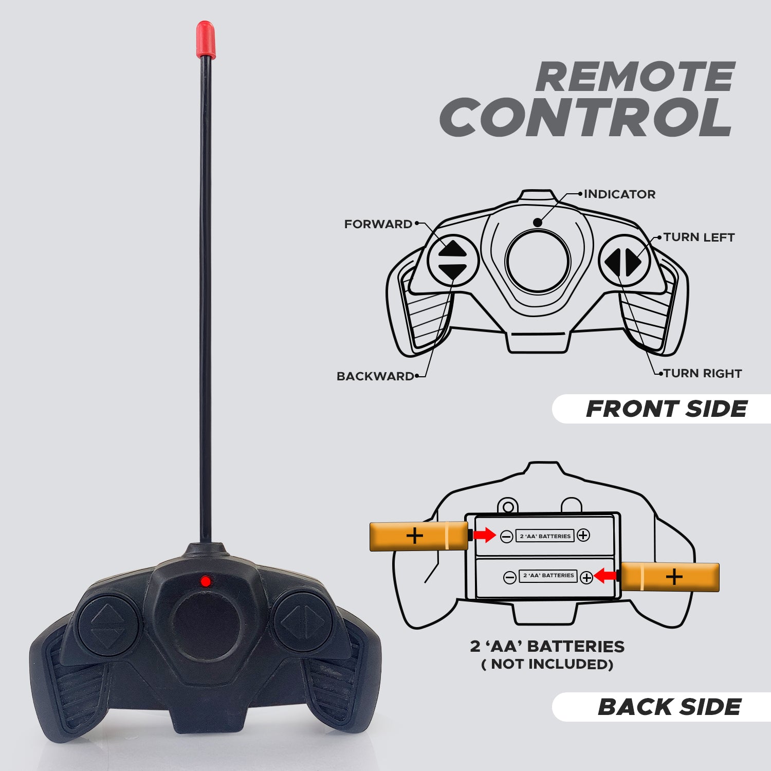 NHR Chargeable 3D Remote Control Lighting Famous Car for Kids, (Red & Black)