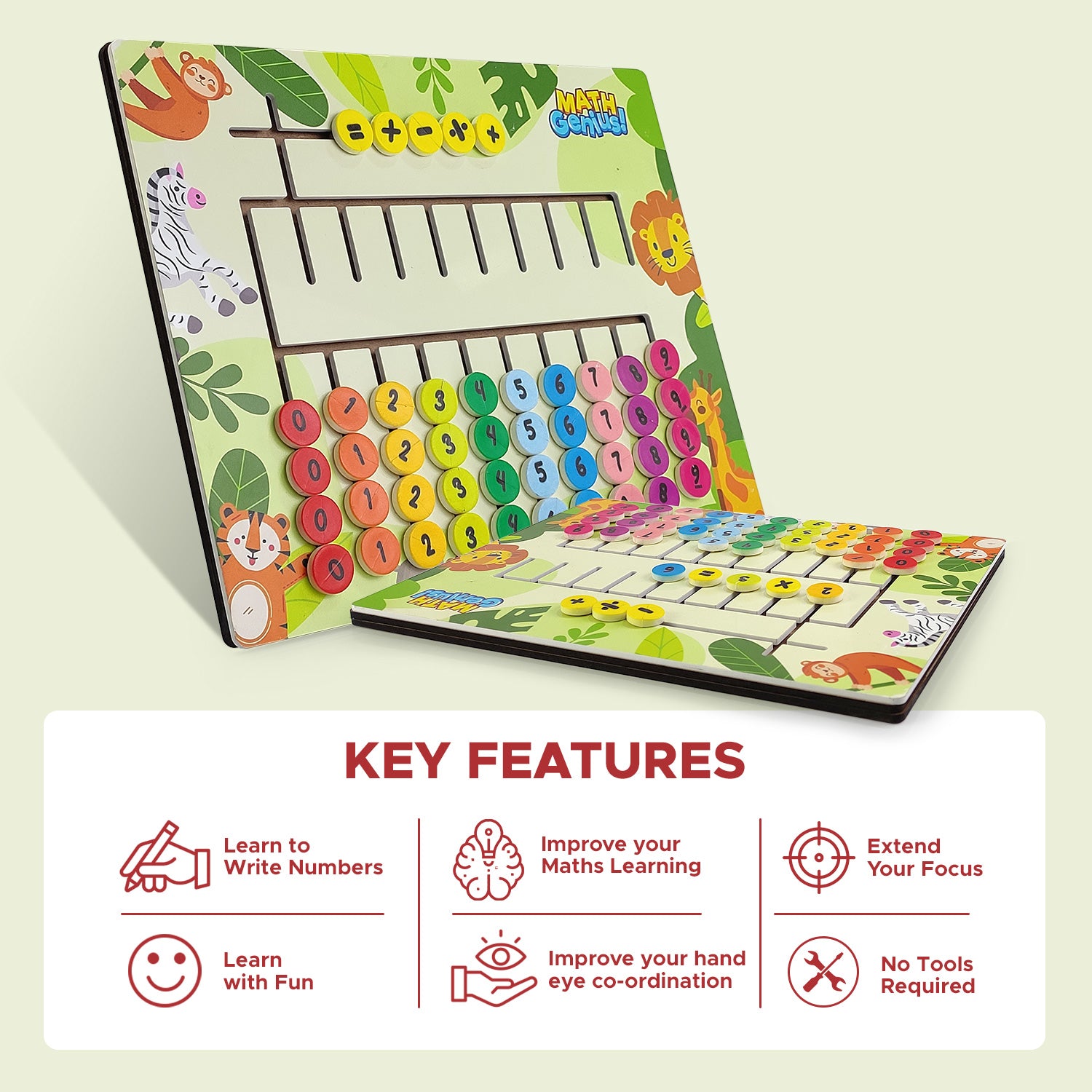 NHR 3D Learning Puzzle | Maze Tracing Math Calculator Board | Mathematical Number Calculation Board Game Learning Toy For Kids 1+ Year