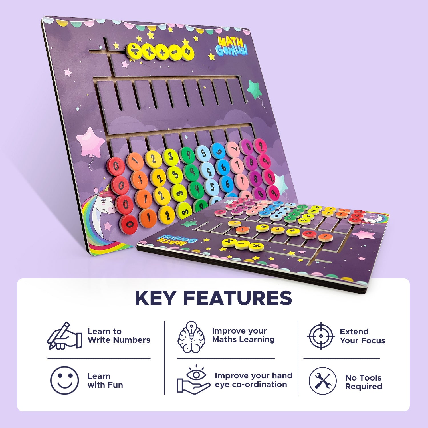 NHR 3D Learning Puzzle | Maze Tracing Math Calculator Board | Mathematical Number Calculation Board Game Learning Toy For Kids 1+ Year