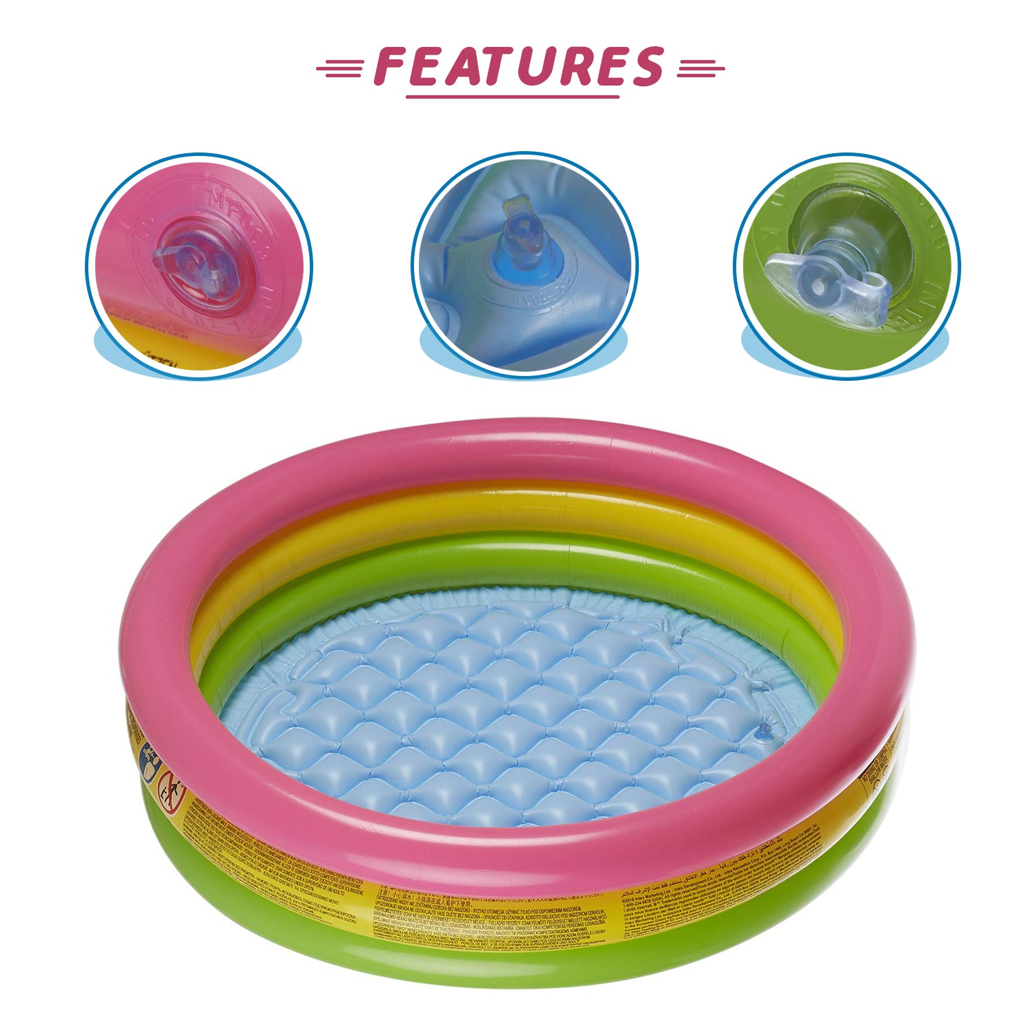NHR 2 Feet Inflatable Swimming Pool For Baby | Inflatable Swimming Pool For Kids 3+ Year