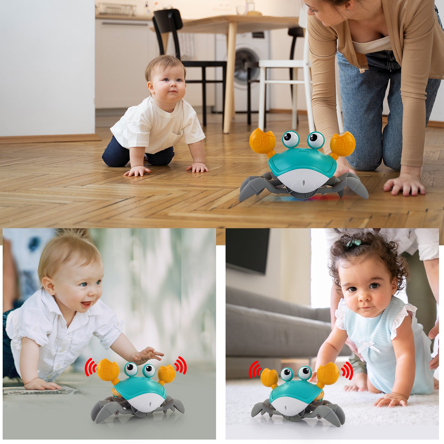NHR Crawling Crab Baby Musical Kids Toy with LED Lights & Rechargeable Battery | Interactive Early Learning and Entertainment Toys for Kids Toddlers & Infants(Blue)