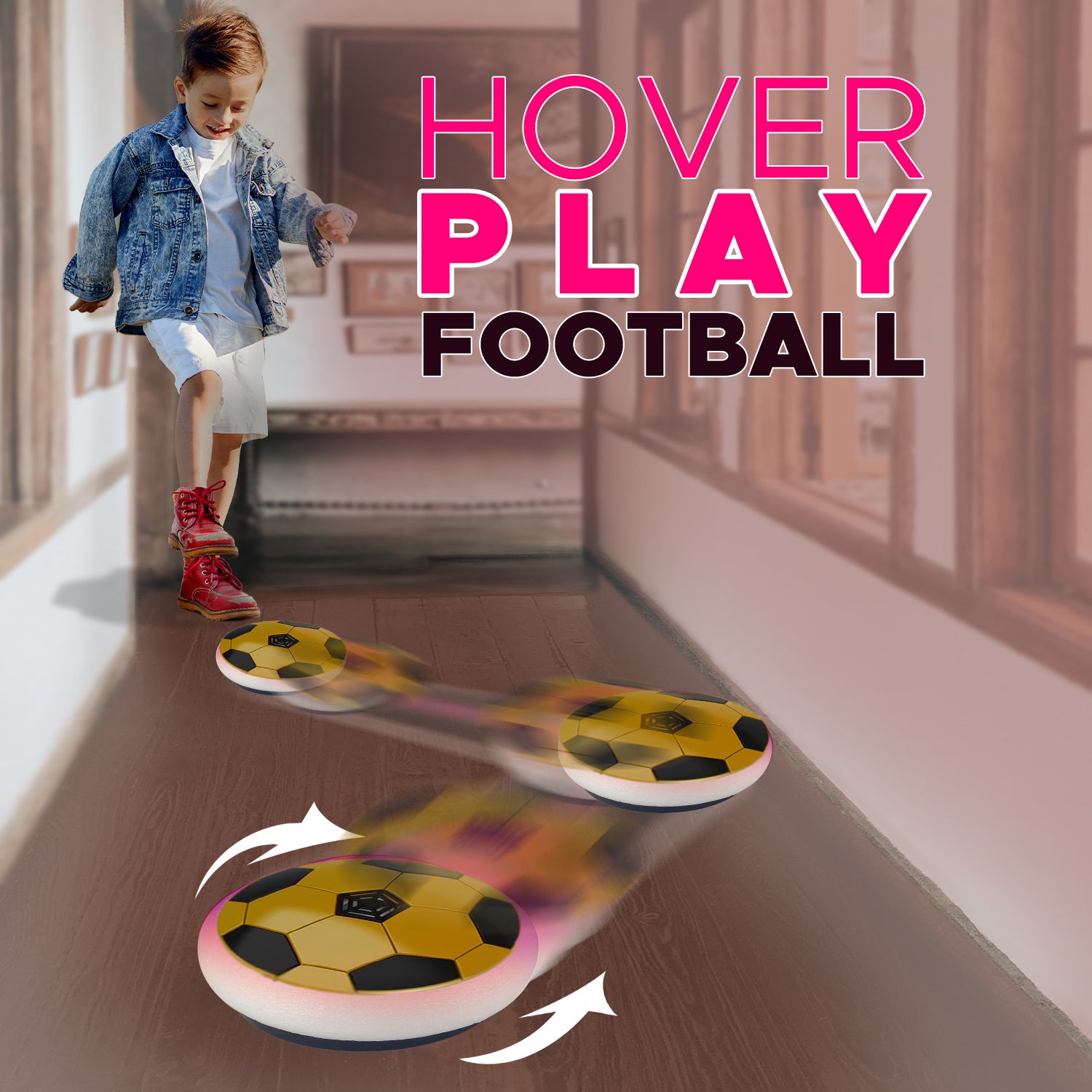 NHR_USB Rechargeable Battery Powered Hover Football Indoor Electric Floating Hover Ball | Soccer | Smart Air Football | Fun Game for Kids Toys for Boys and Girls Birthday Gift(Blue)