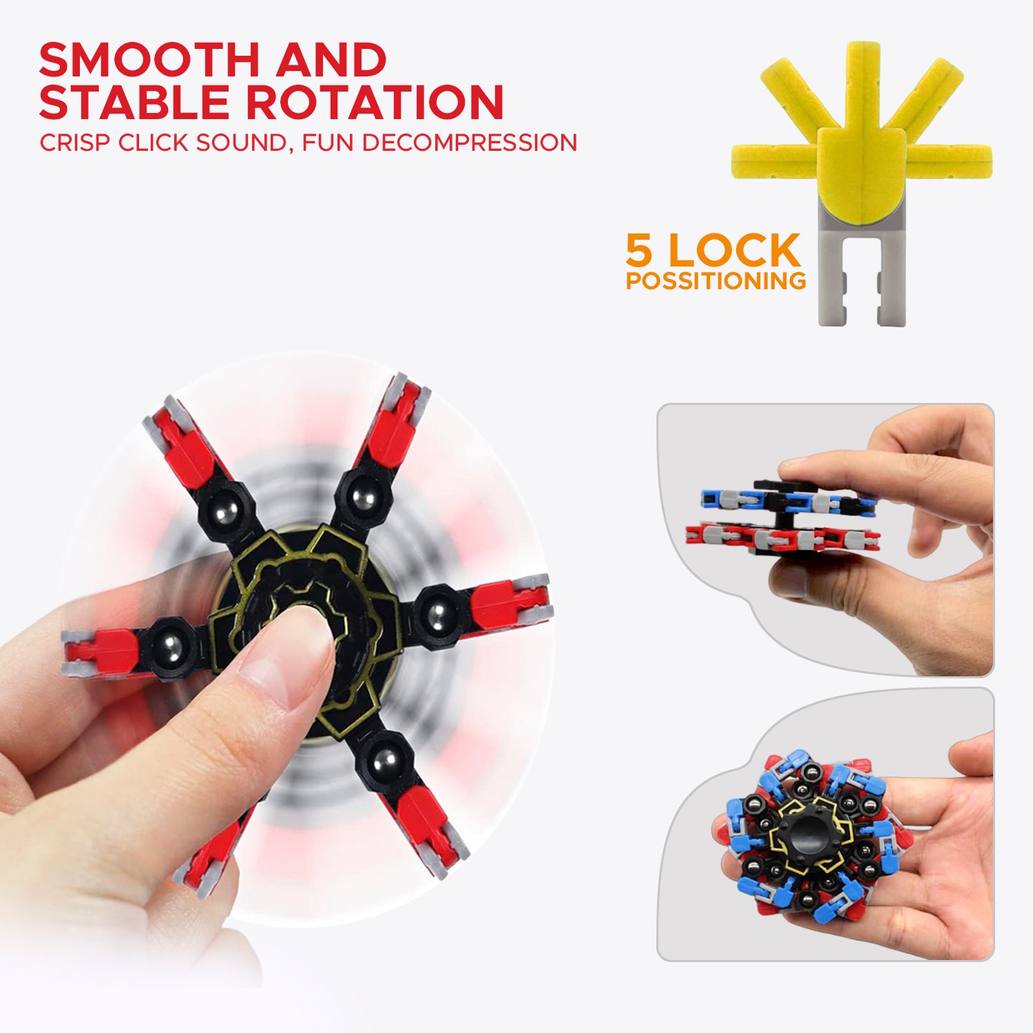 NHR_ Rotating Magic Bean Toys Decompression Rotating Small Beads Magic Cube Toys for Kids Puzzle Educational Toys for 8 Years Old (Random Color)