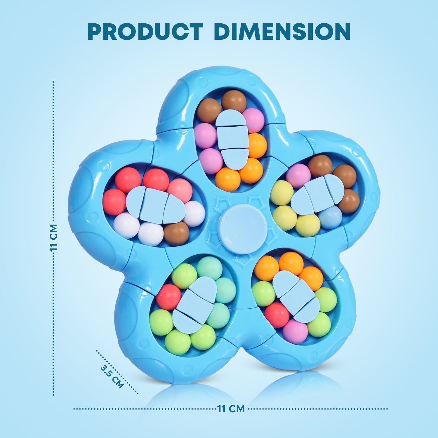 NHR Rotating Magic Bean Toys Decompression Rotating Small Beads Magic Cube Toys for Kids Puzzle Educational Toys for 3 Years Old (Random Color)