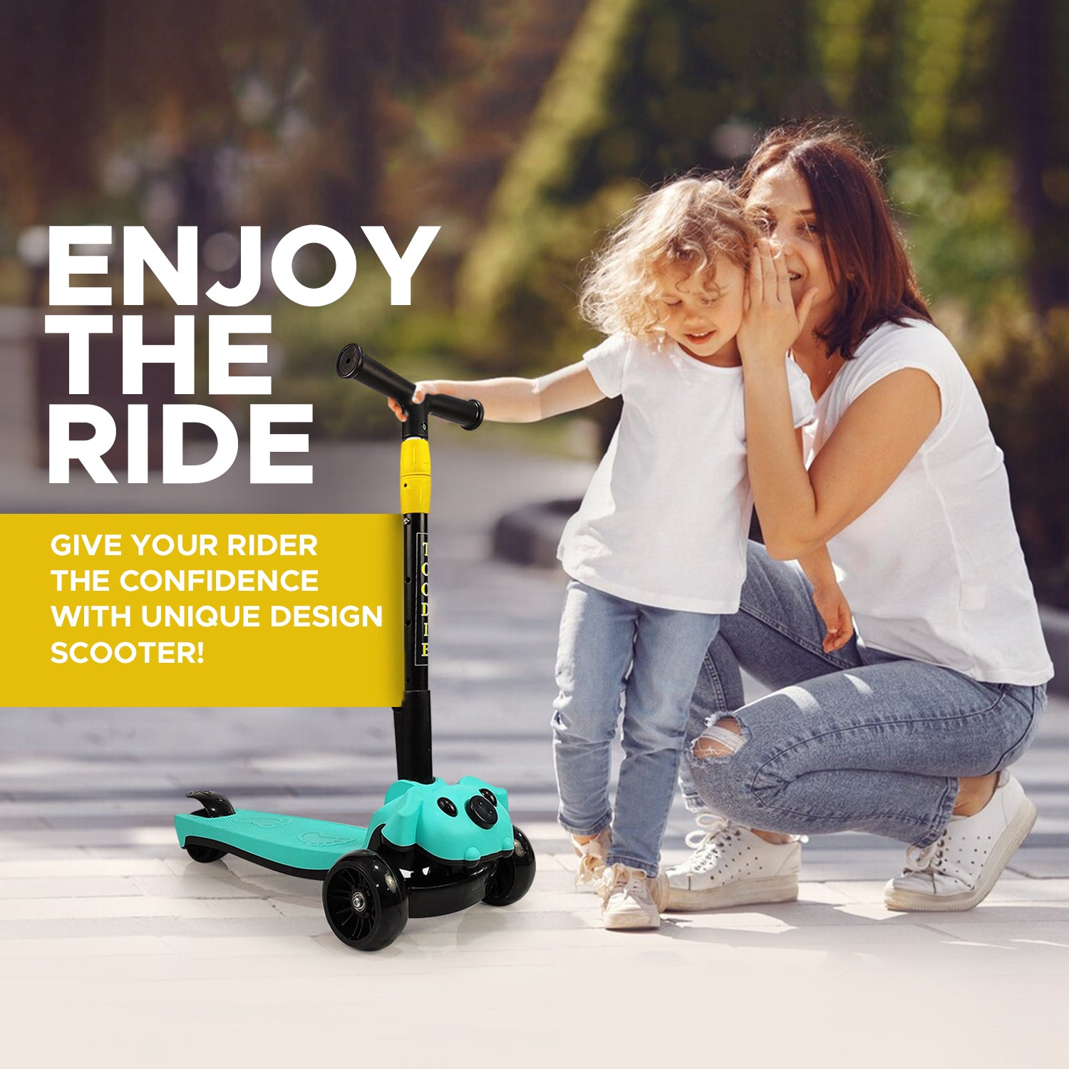 NHR Smart Kick Scooter With Adjustable Height & Foldable Scooter for Kids 3+ Years