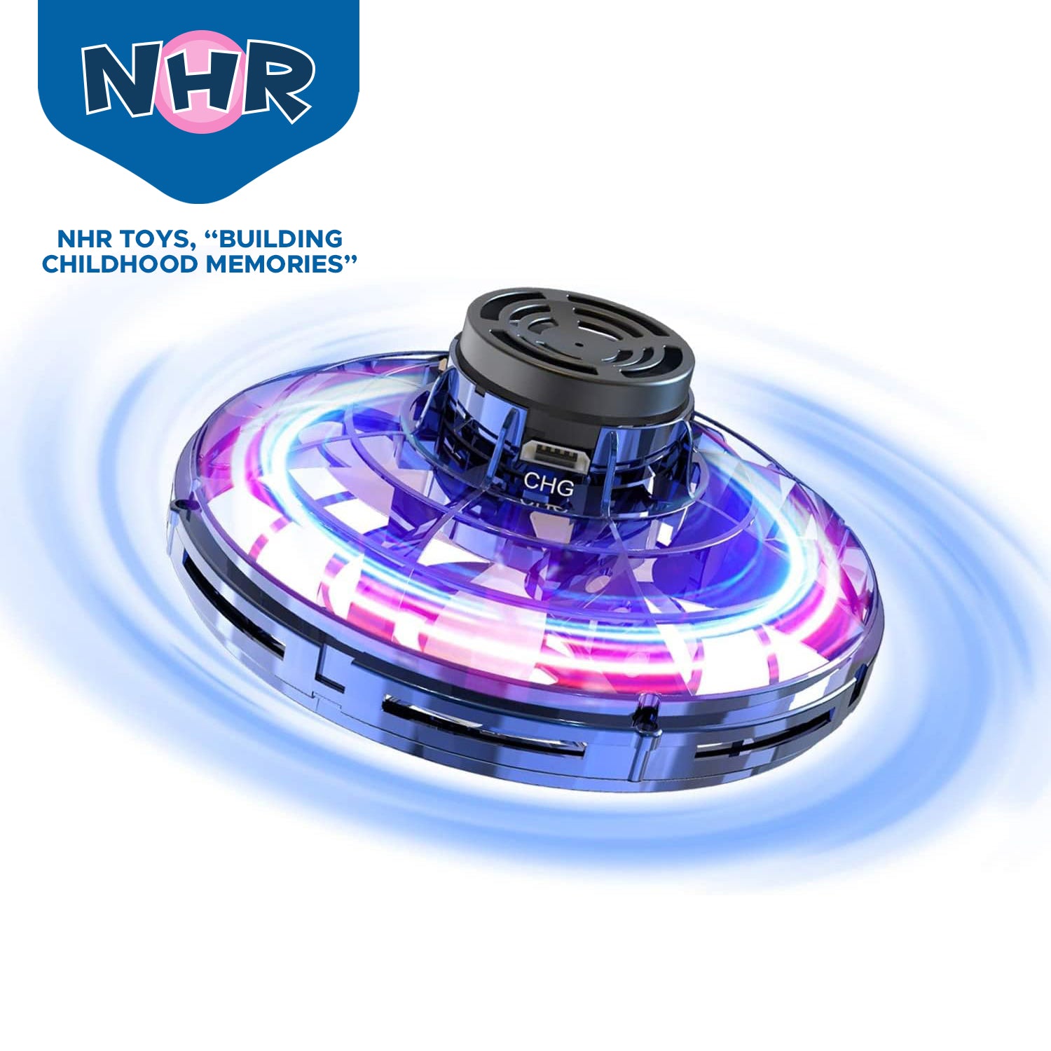NHR Fingertip Upgrade Flight Gyro Flying Spinner Decompression Toy for Kids and Adults Hand Operated Fly Spinner Drone Led Light USB Rechargeable (Multicolor)