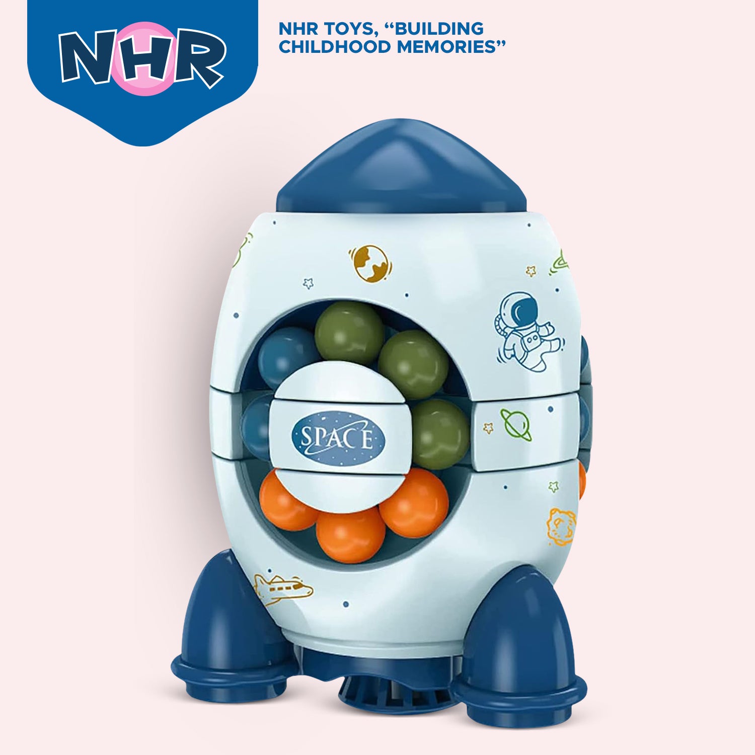NHR Rotating Magic Bean Toys Decompression Rotating Small Beads Magic Cube Toys for Kids Puzzle Educational Toys for 3 Years Old (Random Color)