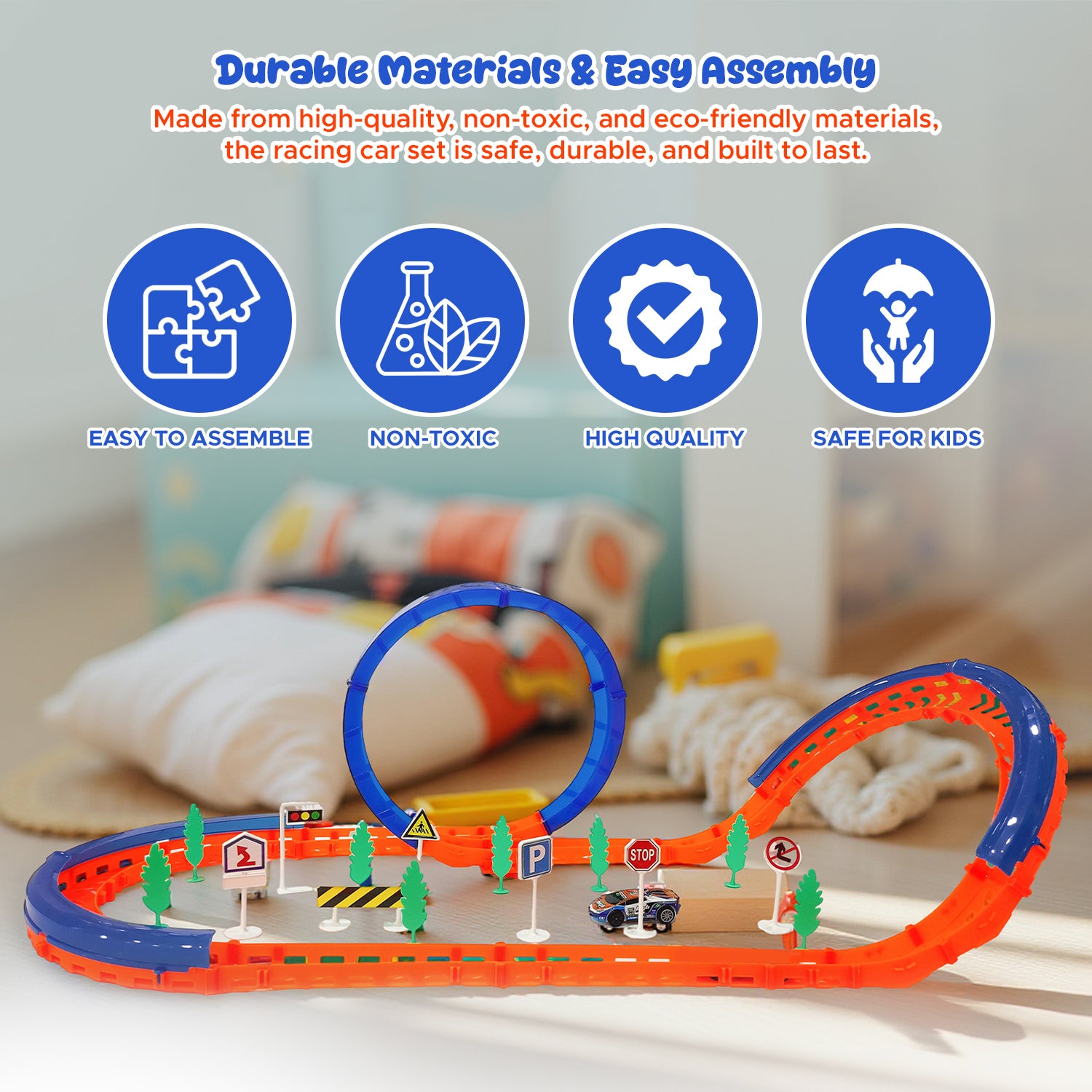 Car Racing Track Set - Car Race Track Toy for Kids Ages 3+ | Boys & Girls Toy | NHR