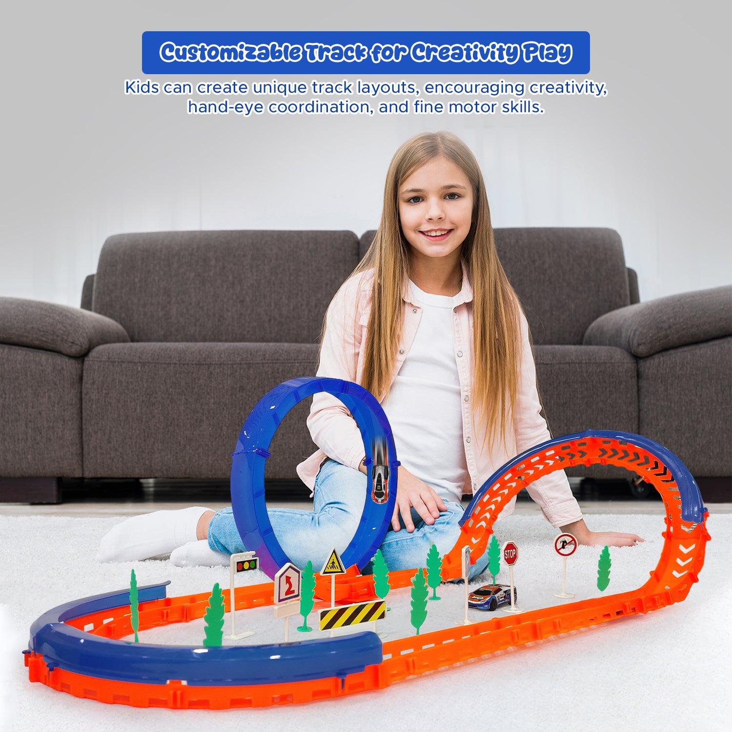 Car Racing Track Set - Car Race Track Toy for Kids Ages 3+ | Boys & Girls Toy | NHR