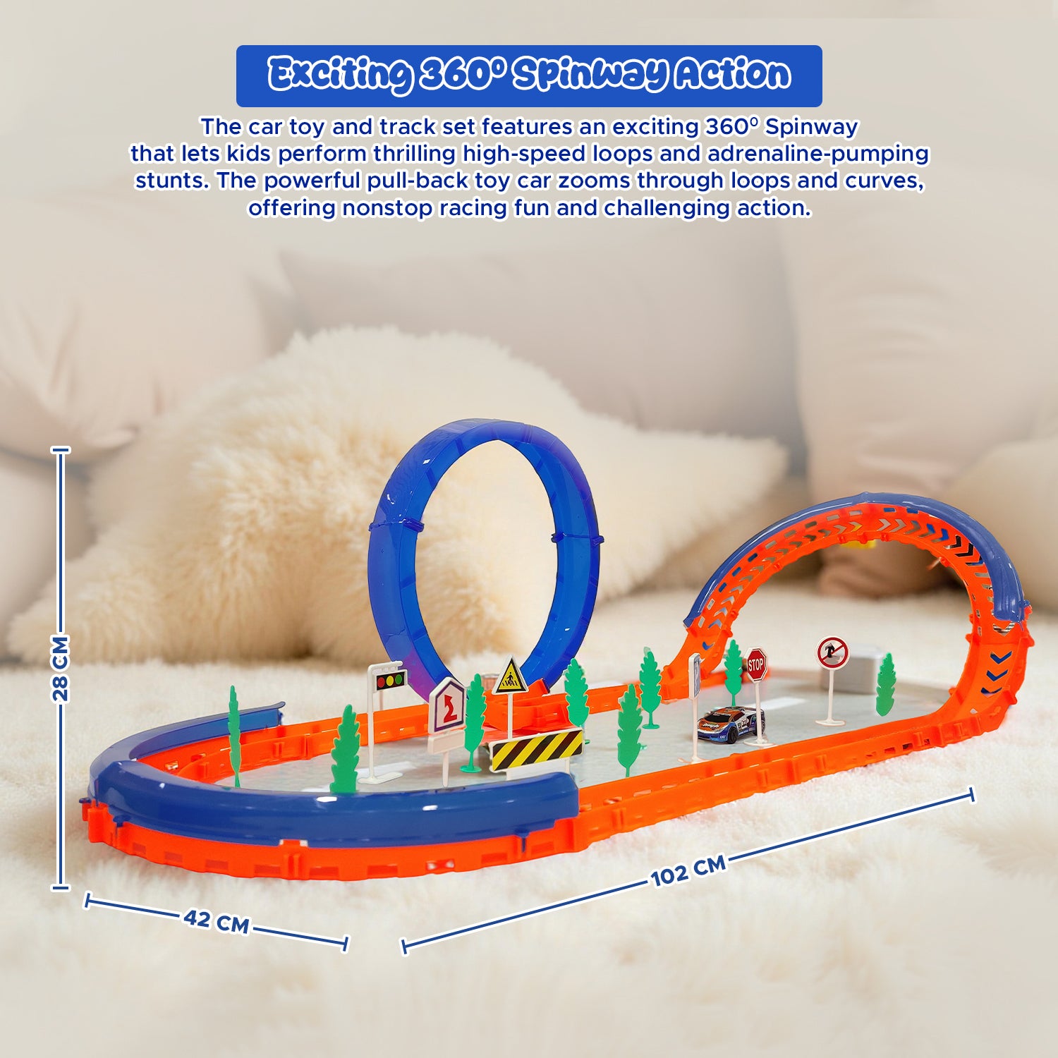 Car Racing Track Set - Car Race Track Toy for Kids Ages 3+ | Boys & Girls Toy | NHR