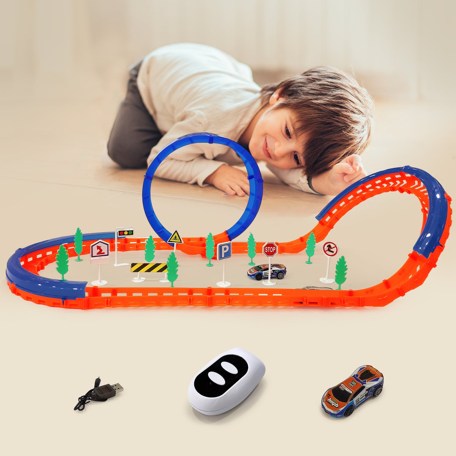 Car Racing Track Set - Car Race Track Toy for Kids Ages 3+ | Boys & Girls Toy | NHR