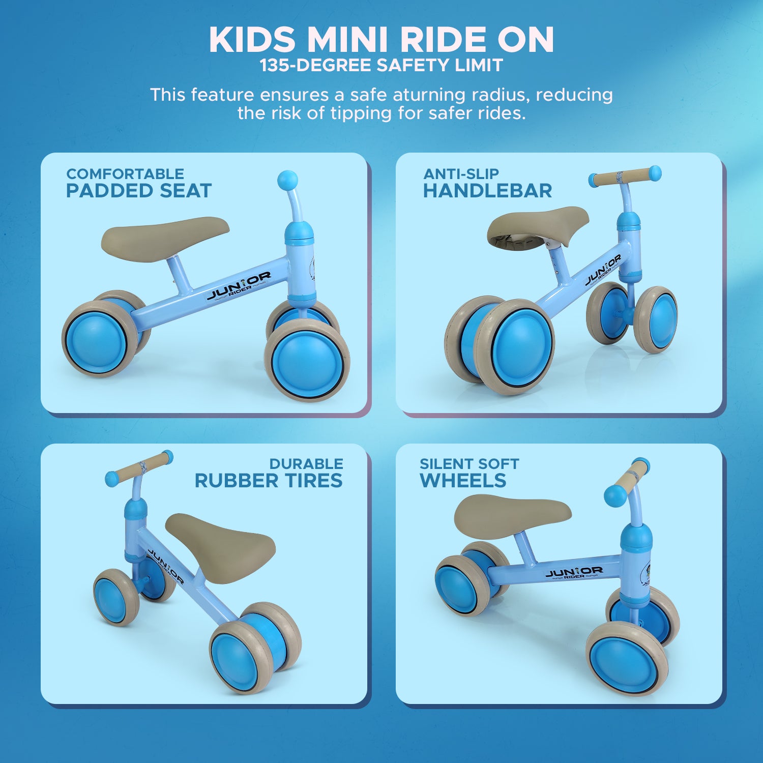 NHR Baby Mini Ride On Manual Push Bike for 12-36 Months (Choose Any Color)