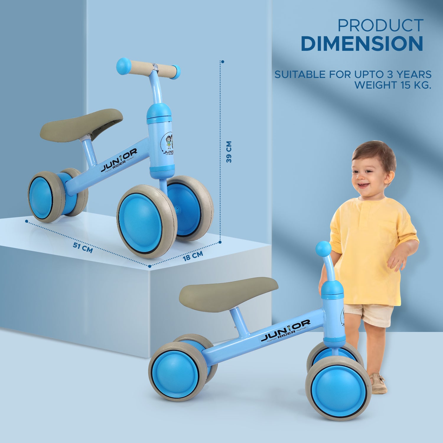 NHR Baby Mini Ride On Manual Push Bike for 12-36 Months (Choose Any Color)