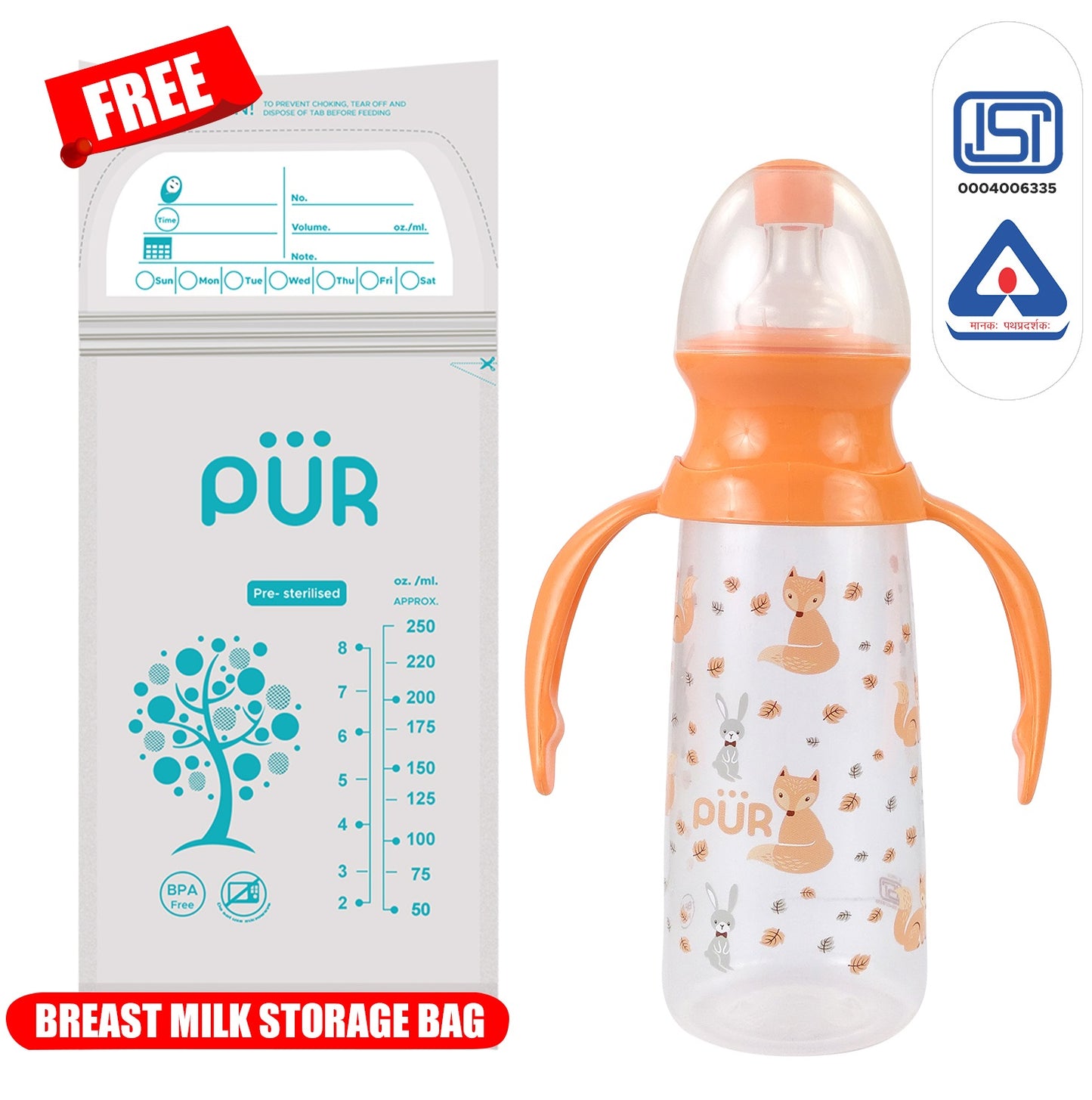 PUR 1104 Baby Feed Bottle (Choose Any Color)