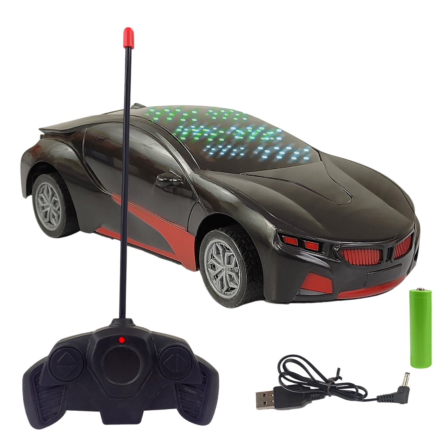 Fun Nation Chargeable 3D Remote Control Lighting Famous Car for Kids, (Red & Black) - product image 1 | Fun Nation