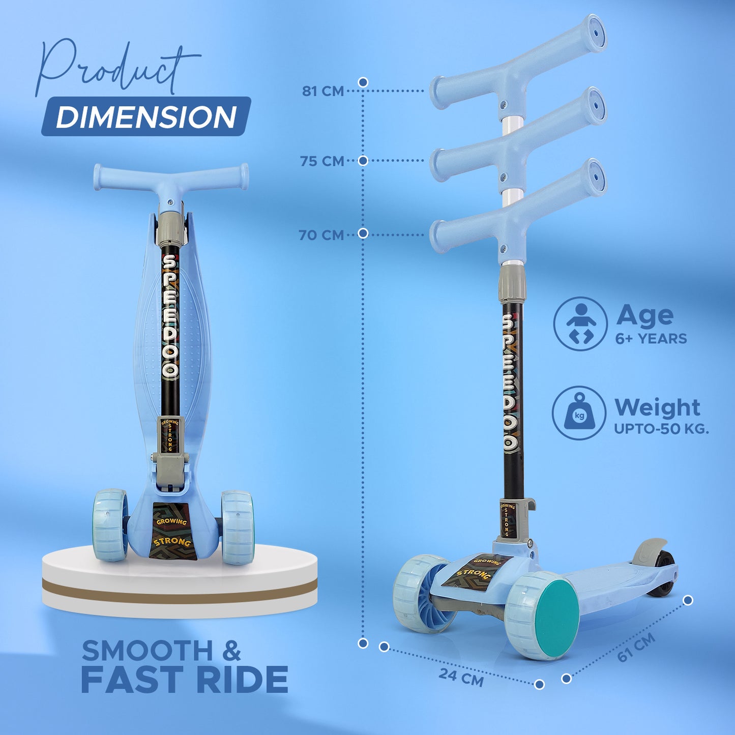 Fun Nation Foldable and Adjustable Height Smart Scooter With Deck Plate and Brakes f… - product image 3 | Fun Nation