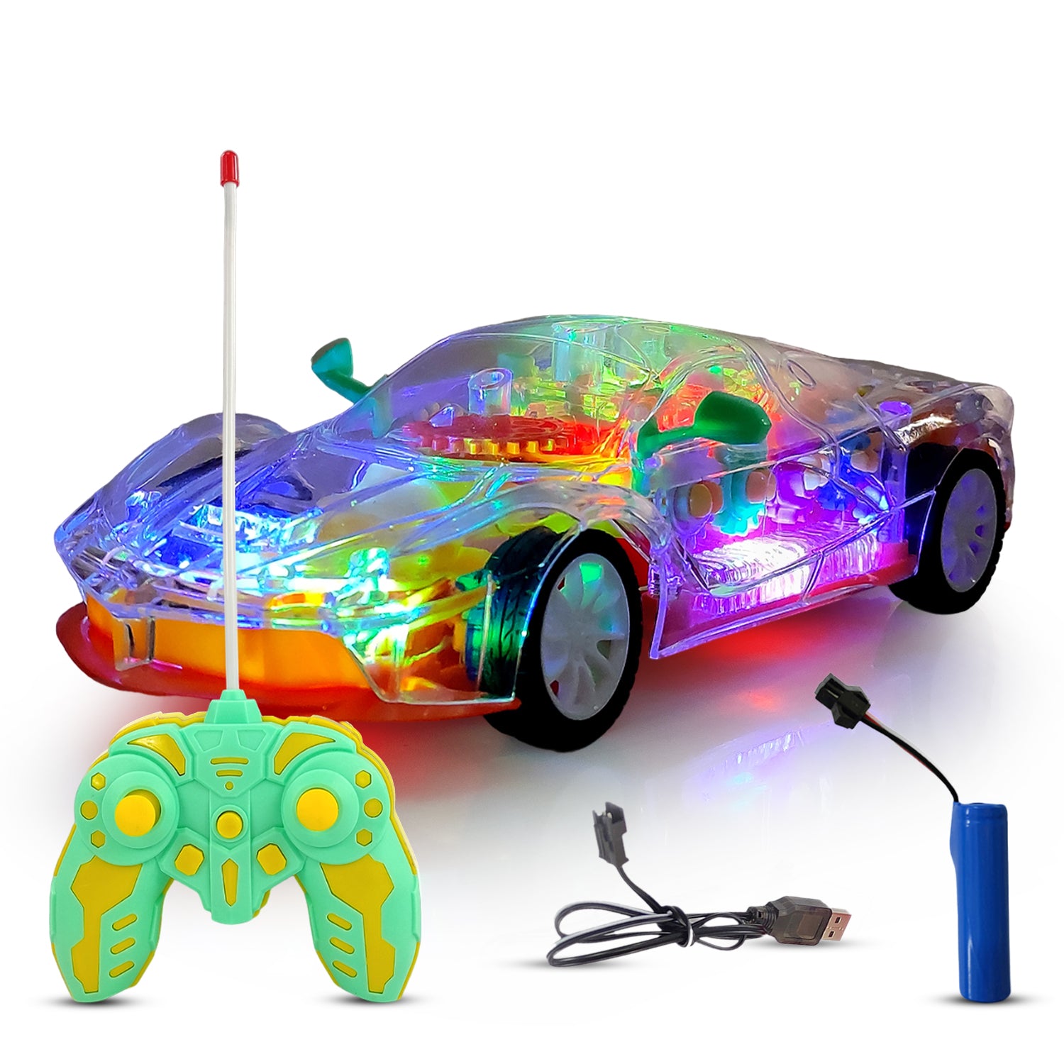 Fun Nation Transparent Musical Car with 3D Lights (Multicolor) - product image 1 | Fun Nation