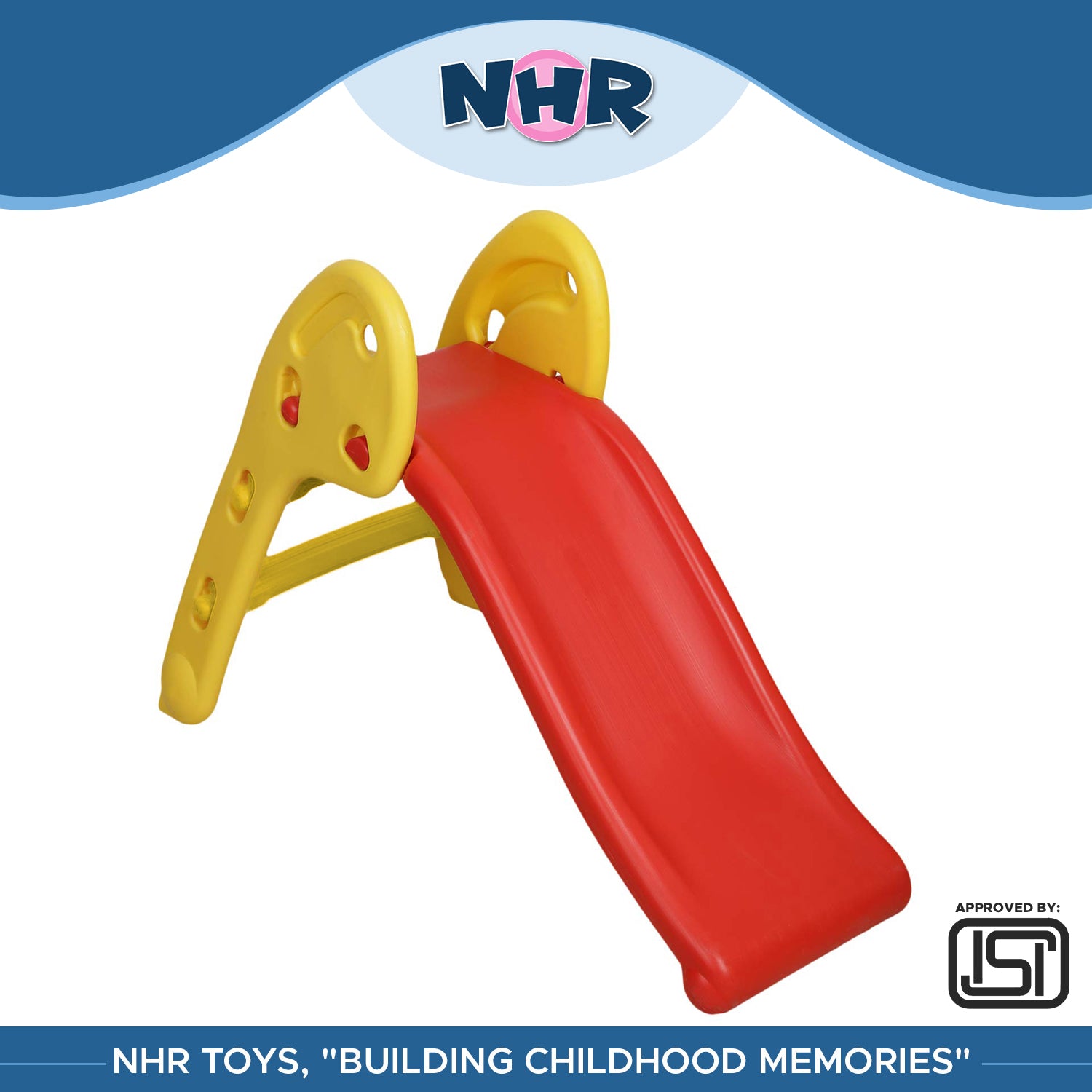 NHR Garden Slide for Kids - Foldable Slider with Tom & jerry Carton - Perfect Slides, Toys for Home, Indoor or Outdoor (1 to 5 Years, Blue)