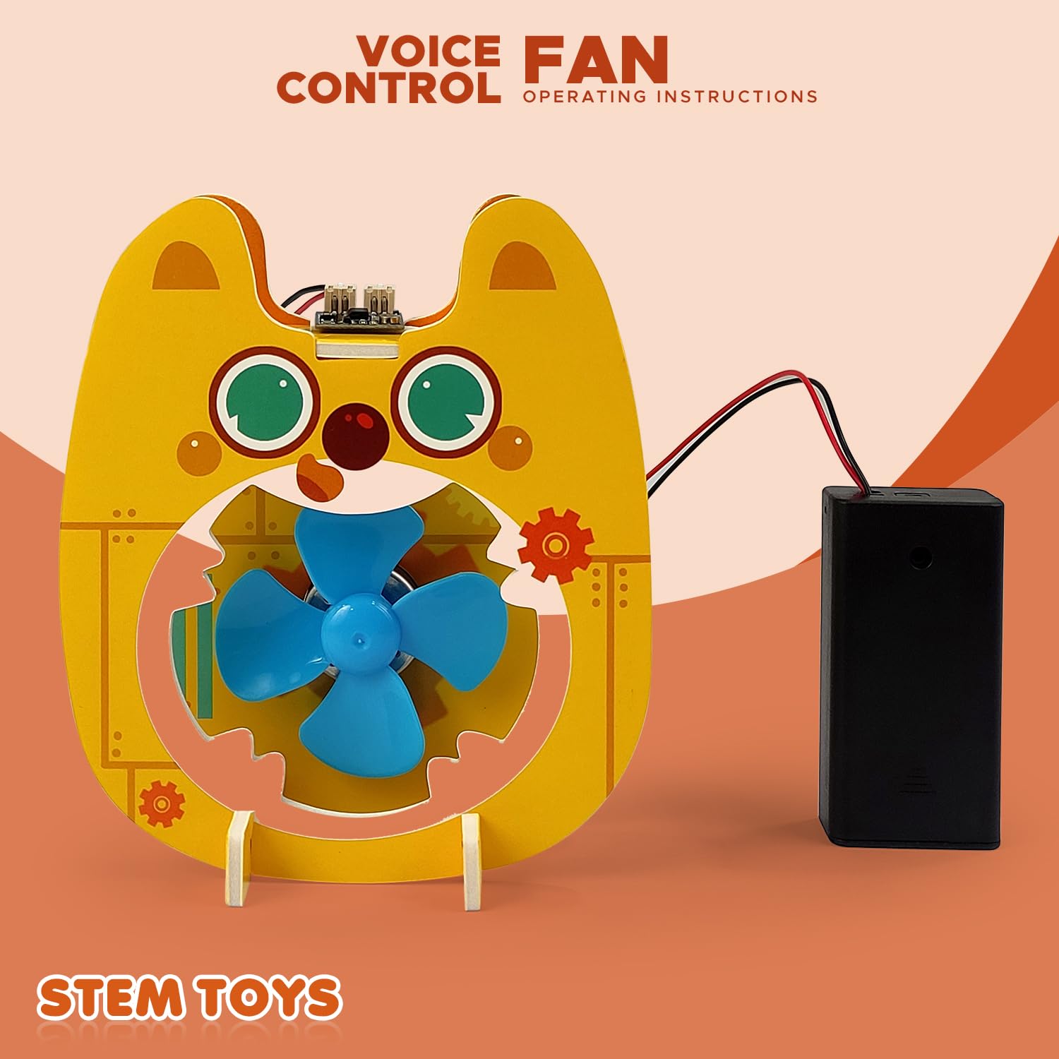 FUN NATION STEM Toy Kit Voice Control Fan for Kids, DIY Electric Science Project, Robotics Science Kit for Beginners, Coding & Motor Learning Toy 8+ Years
